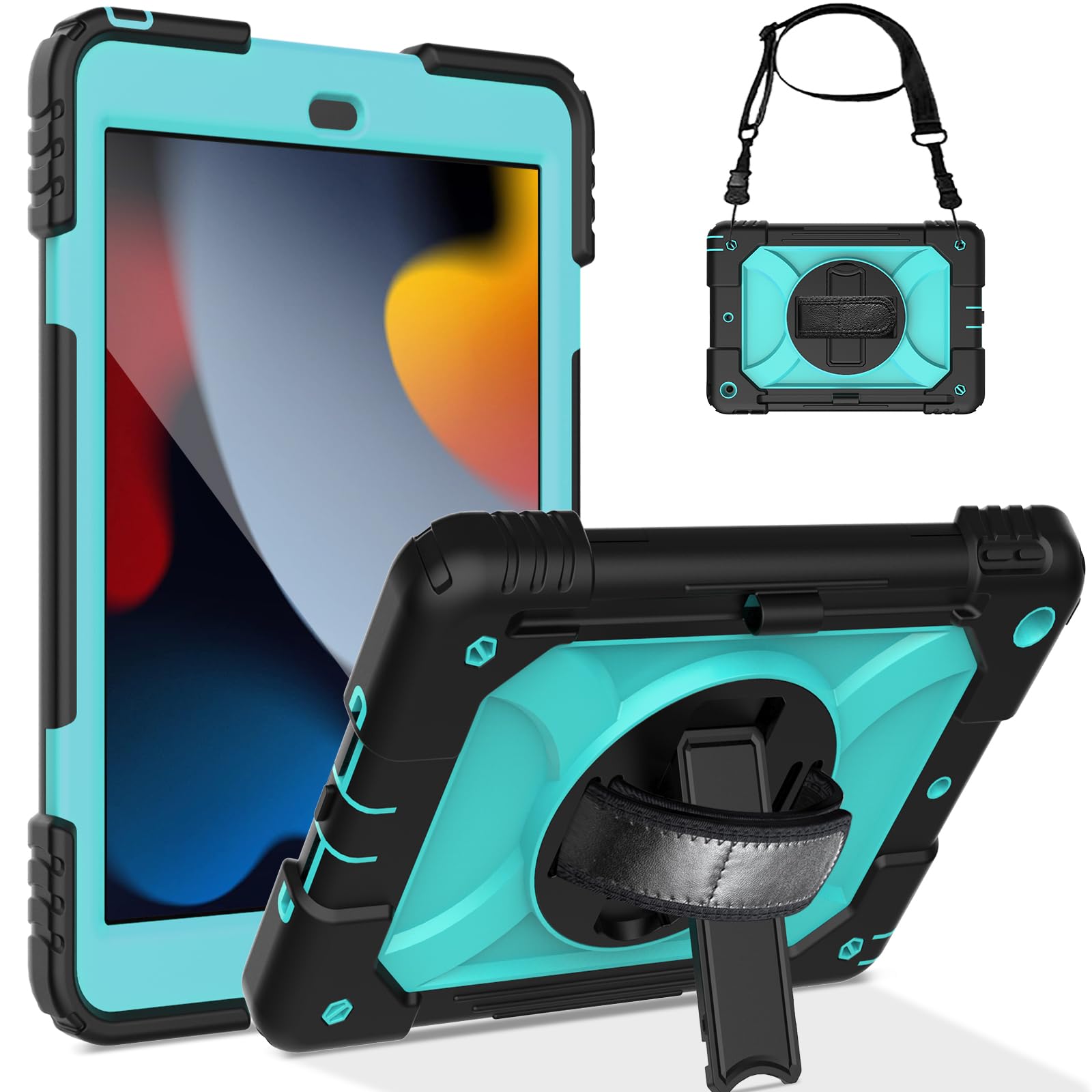 LTROP iPad 9th Generation Case, iPad 10.2 Case(2021/2020/2019), iPad 8th/7th Generation Case [Shoulder/Hand Strap][Pencil Holder