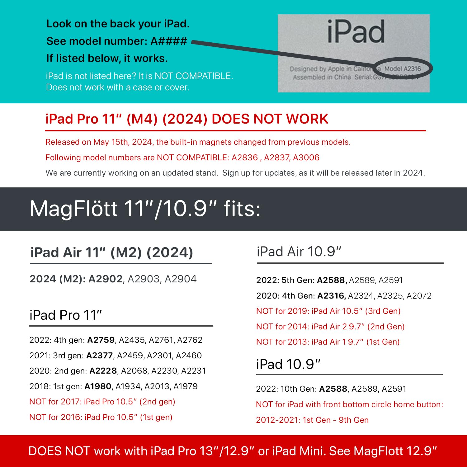 Magflott V2: 11'/10.9' Magnetic Stand For Ipad Pro 11', Ipad Air 11' M2 (2024), Ipad Air 10.9', Ipad 10Th Gen. Includes 6� Usb C Cable, Full 360 Rotation, Successful Kickstarter.