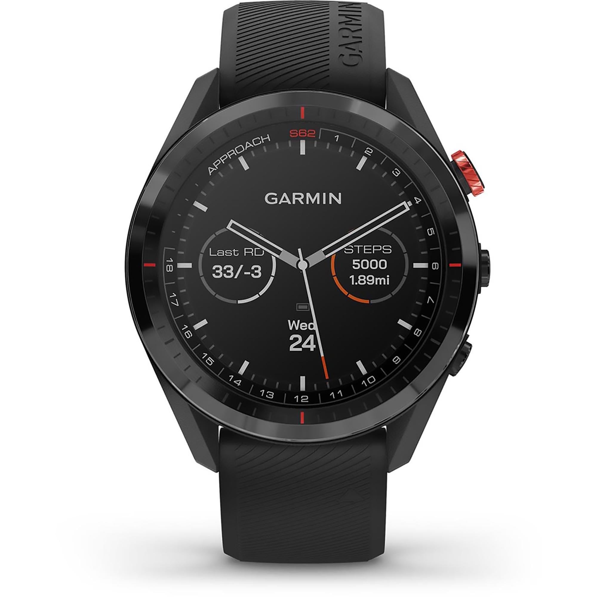 Garmin 010 02200 00 Approach S62, Premium Golf Gps Watch, Built In Virtual Caddie, Mapping And Full Color Screen, Black