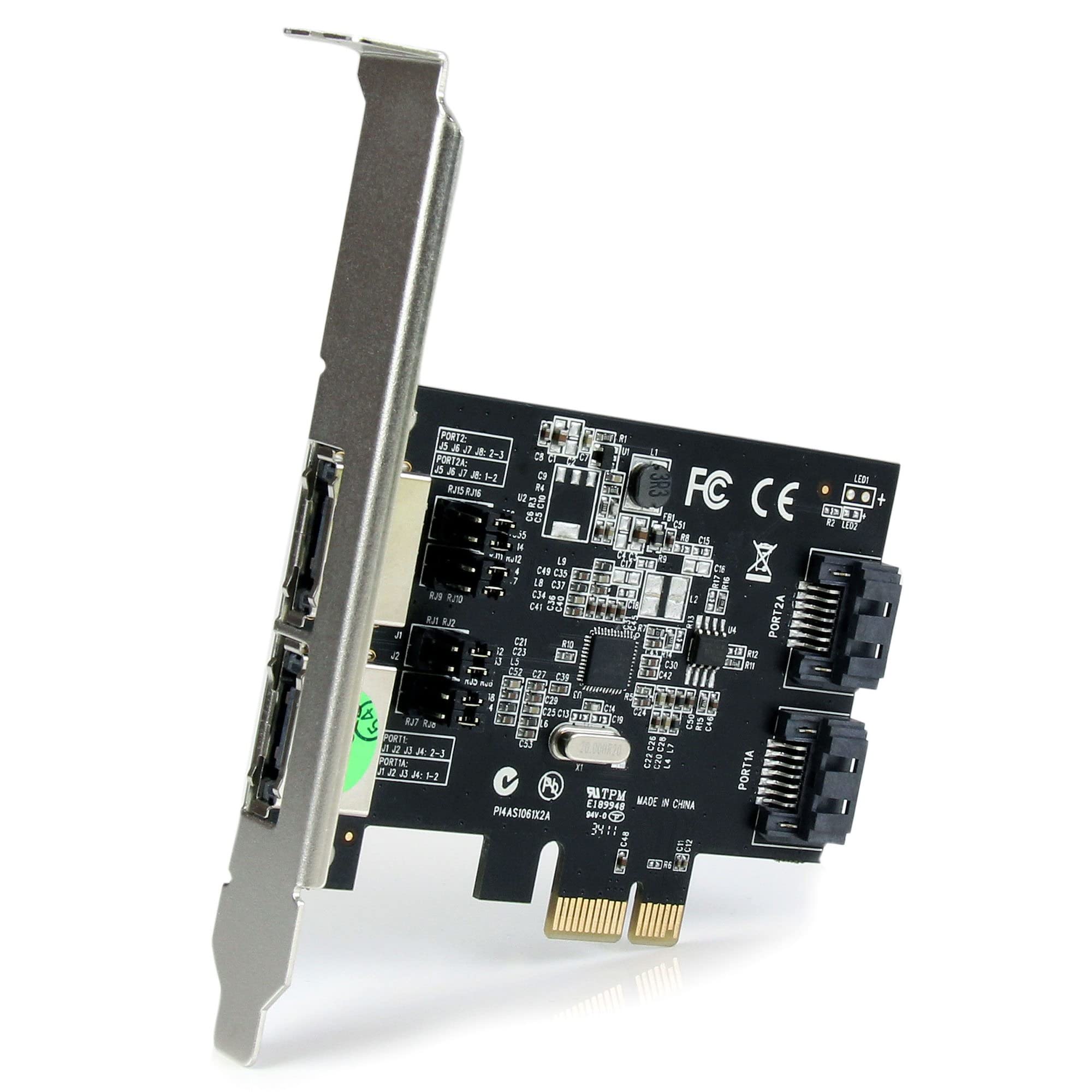 Startech.Com 2 Port Pci Express Sata 6 Gbps Esata Controller Card   Dual Port Pcie Sata Iii Card   2 Int/2 Ext   Sata Iii 6Gbps