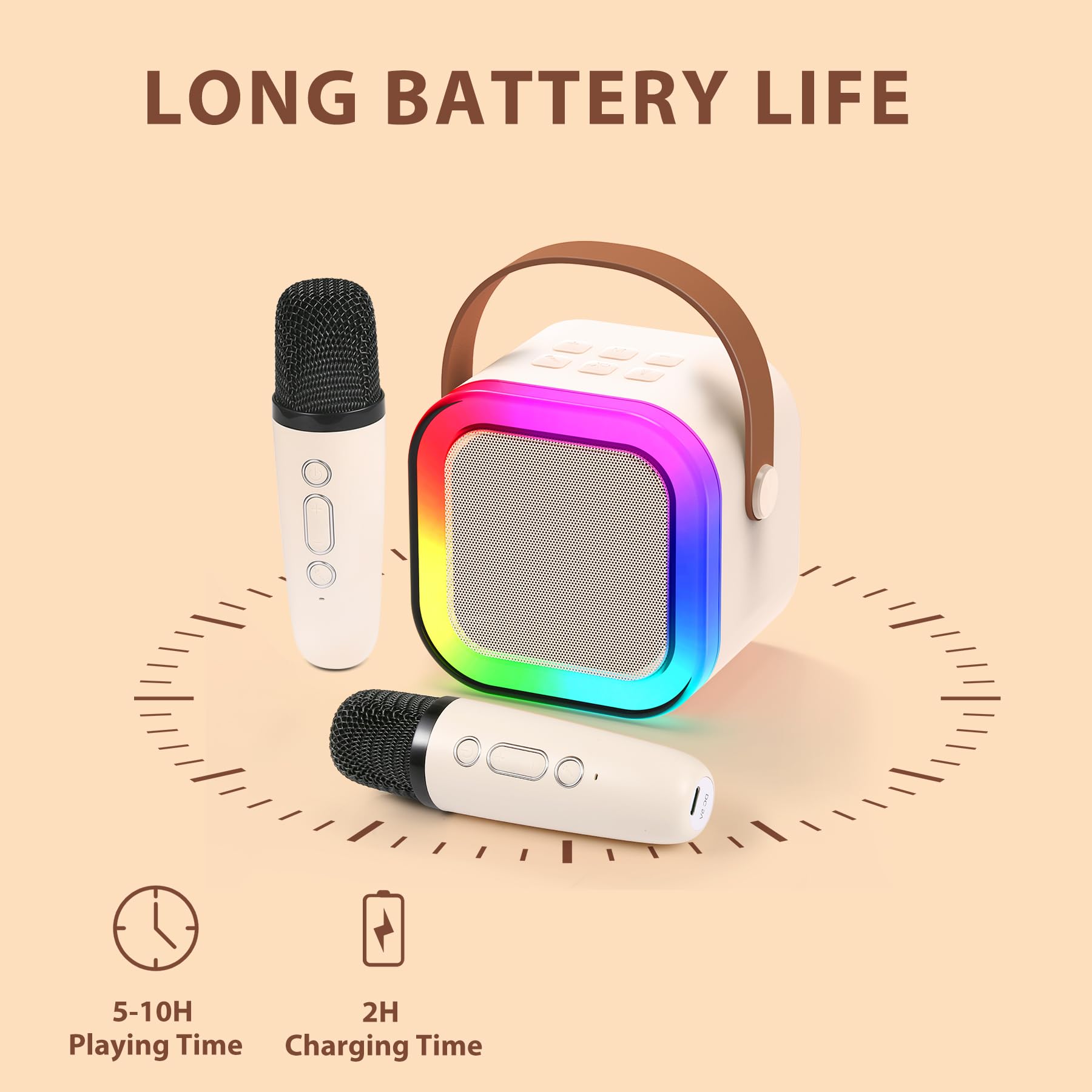 Fede Karaoke Machine For Kids Adults, Mini Karaoke Machine With Wireless Microphone, Portable Bluetooth Speaker With Voice Chang