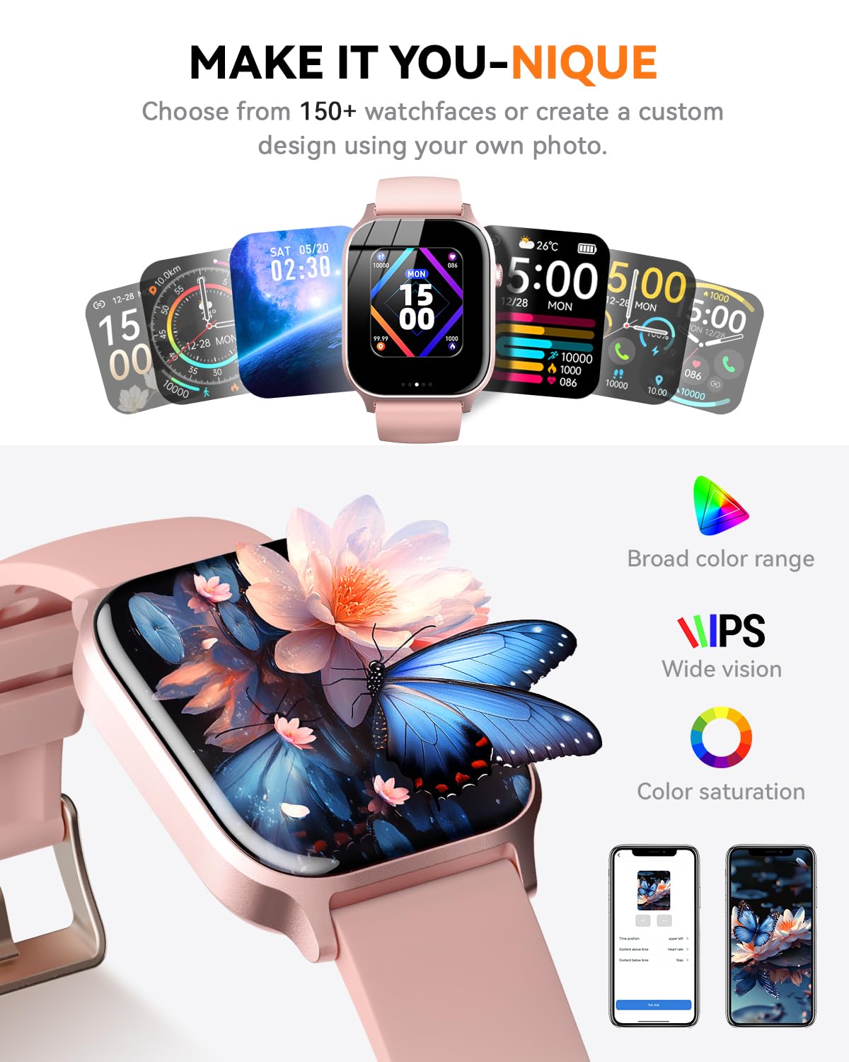 Paybay Smart Watch For Men Women- Answer/Make Call, 2025 Ip68 Waterproof Fitness Tracker Watch With Sleep Monitor Step Counter A