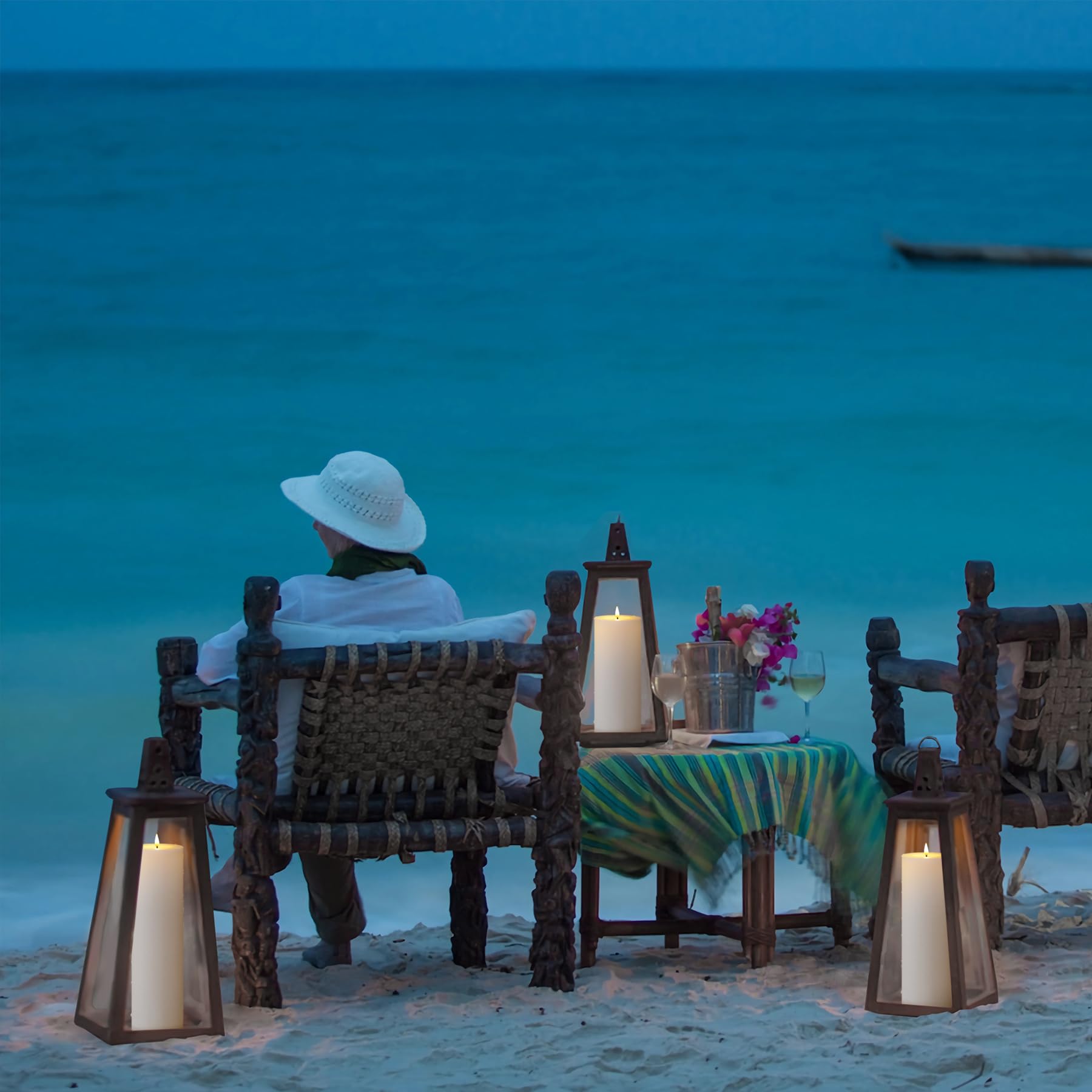 Yeelida 4'' X14'' Flameless Flickering Waterproof Candles With Remote, Led Battery Operated Timer Plastic White Pack Of 2 Pillar