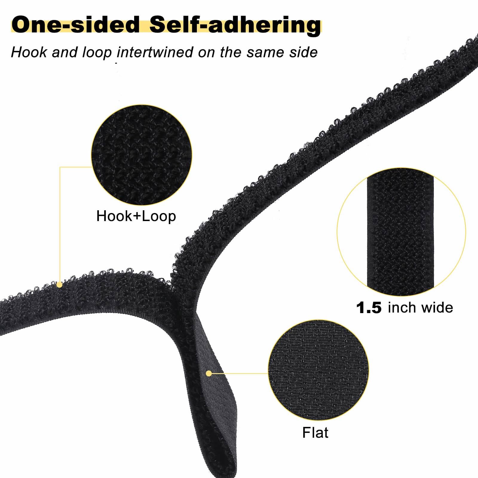 Ymcrlux 1.5''X16Ft Hook And Loop Straps With 15 Metal Buckles, Adjustable Fastening Cable Straps, Cut To Length Cinch Strap, Reu