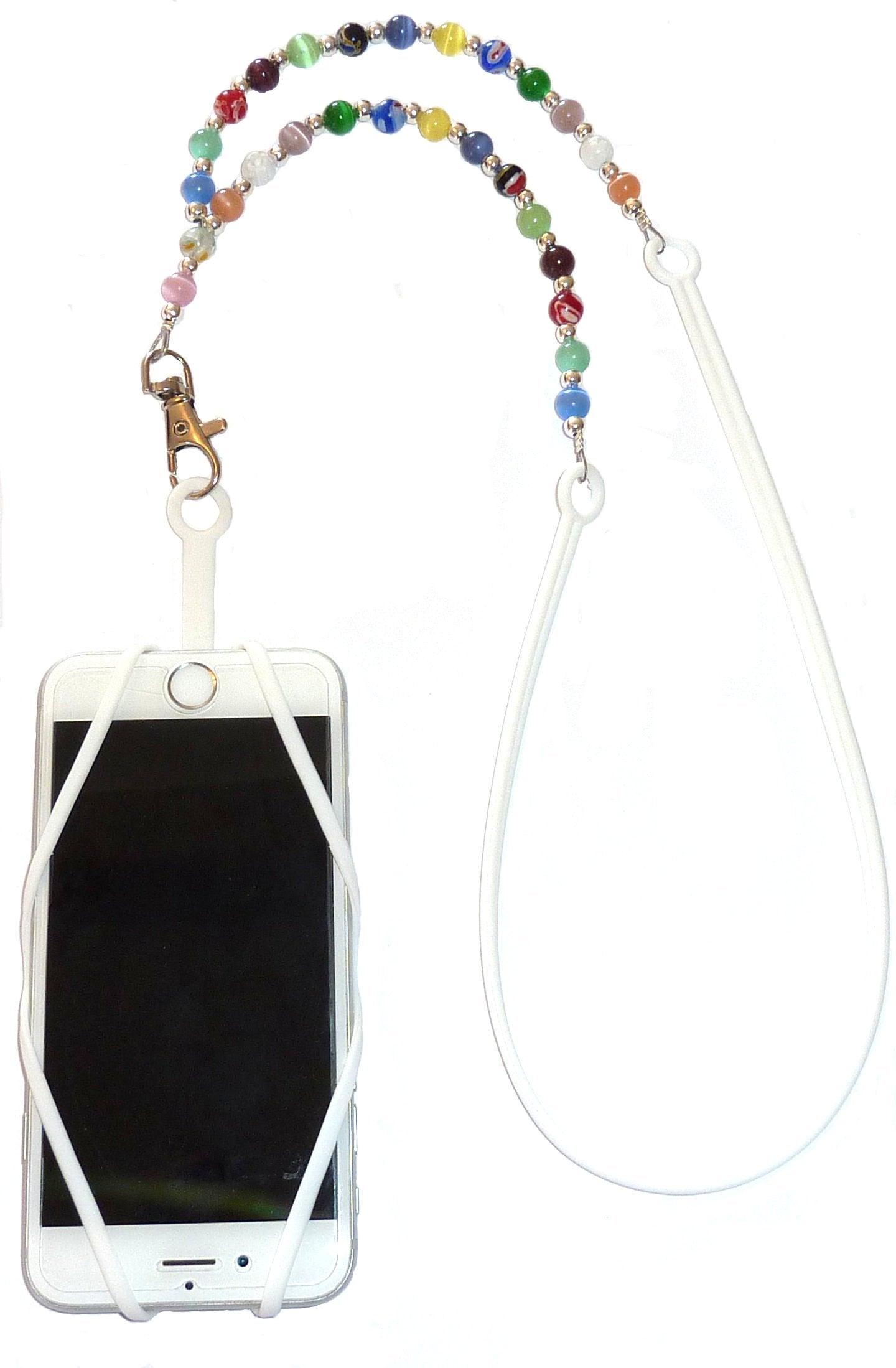 Hidden Hollow Beads Beaded Women'S Universal Lanyard Silicone Strap, Cell Phone Teacher Nurse Keys Keychain Exersize Id Card Bad