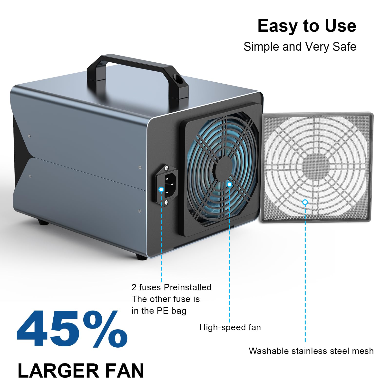 Onamor Ozone Generator 63,000Mg   Ozone Machine For Home, Smoke, Car, And Pet Room. (Suitable For Area Of 6,000 Square Feet)   G