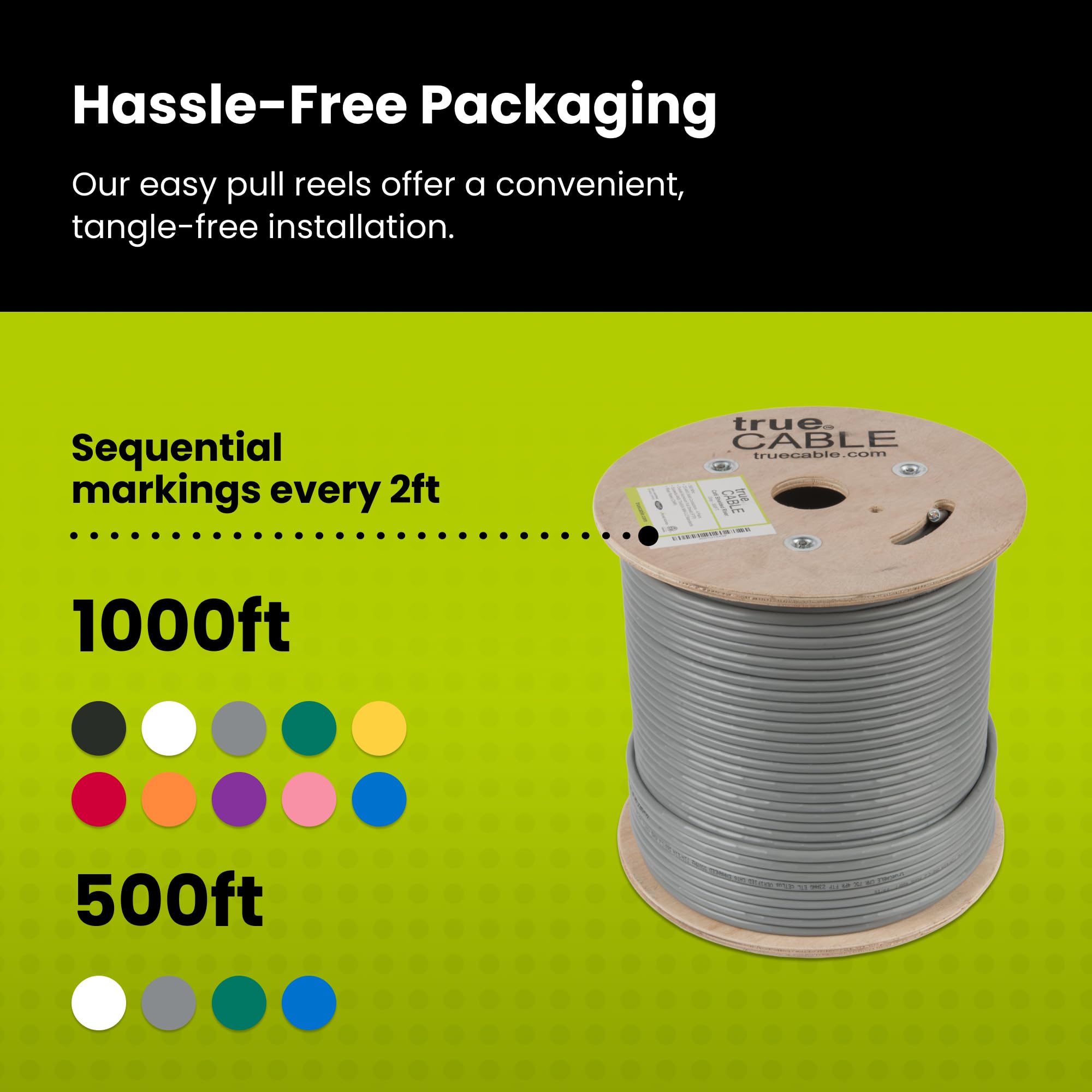 Truecable Cat6 Shielded Riser (Cmr), 500Ft, Gray, 23Awg Solid Bare Copper, 550Mhz, Poe++ (4Ppoe), Etl Listed, Overall Aluminum Foil Shield (F/Utp), Bulk Ethernet Cable