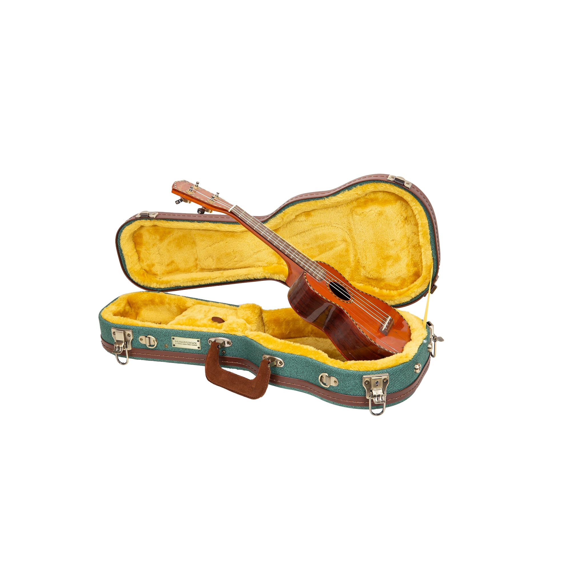 Crossrock Master Series Soprano Ukulele Case for 21 Long Neck | Malachite Blue Eco Tweed Fabric, Re-Engineered Shell, Backpack