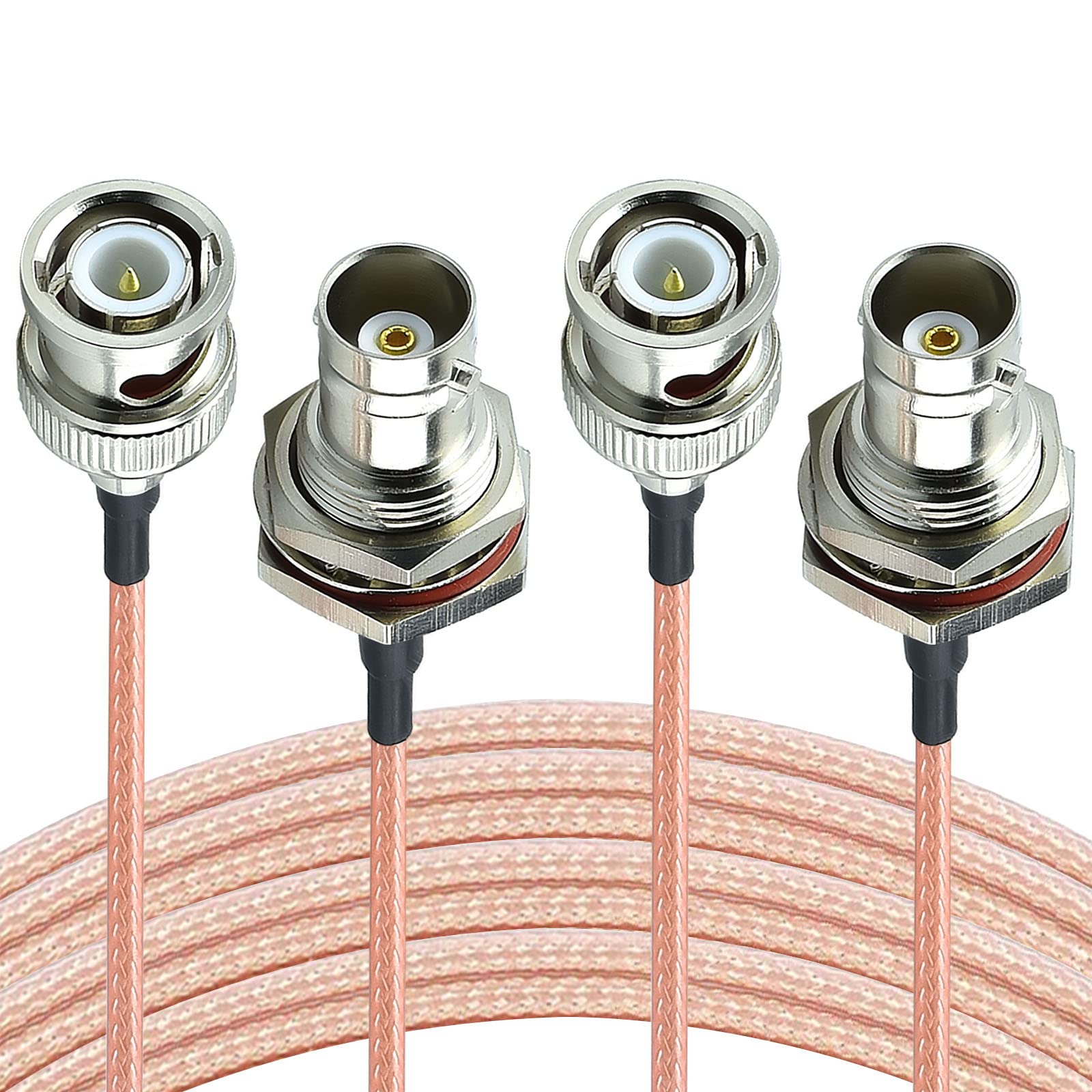 Yotenko Bnc Male To Female Bulkhead Mount Extension Cable 16Ft, Sdi Cable Extension Cable 2 Pack 50 Ohm Rg316 For Ham Radio Wire