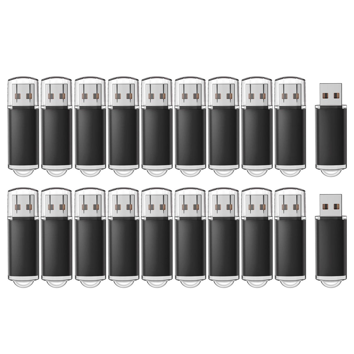 Raoyi 20 Pack 8Gb Usb Flash Drive Bulk Usb 2.0 Memory Stick Thumb Drive Pen Drive Bundle Black