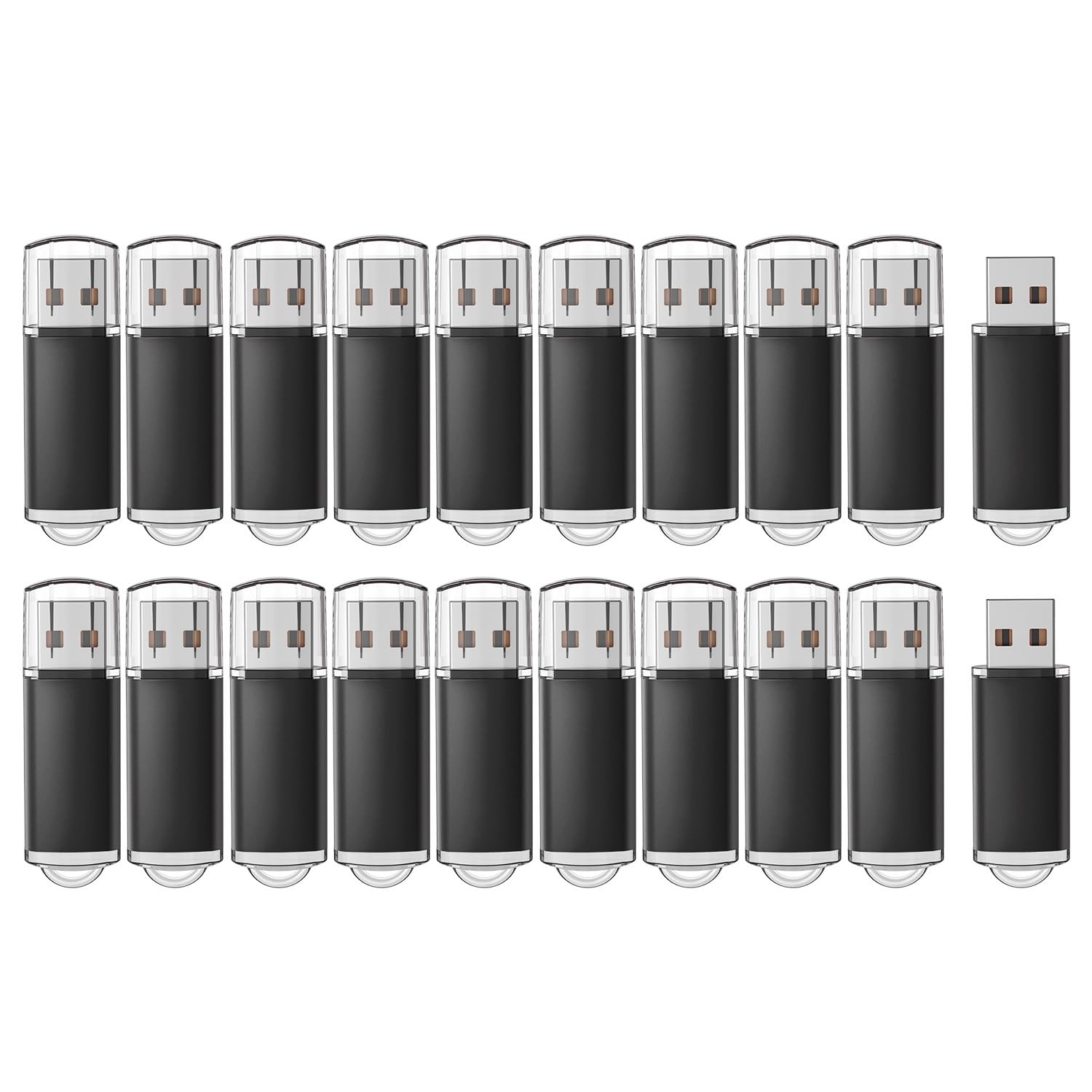 Raoyi 20 Pack 16Gb Usb Flash Drive Bulk Usb 2.0 Memory Stick Thumb Drive Pen Drive Bundle Black