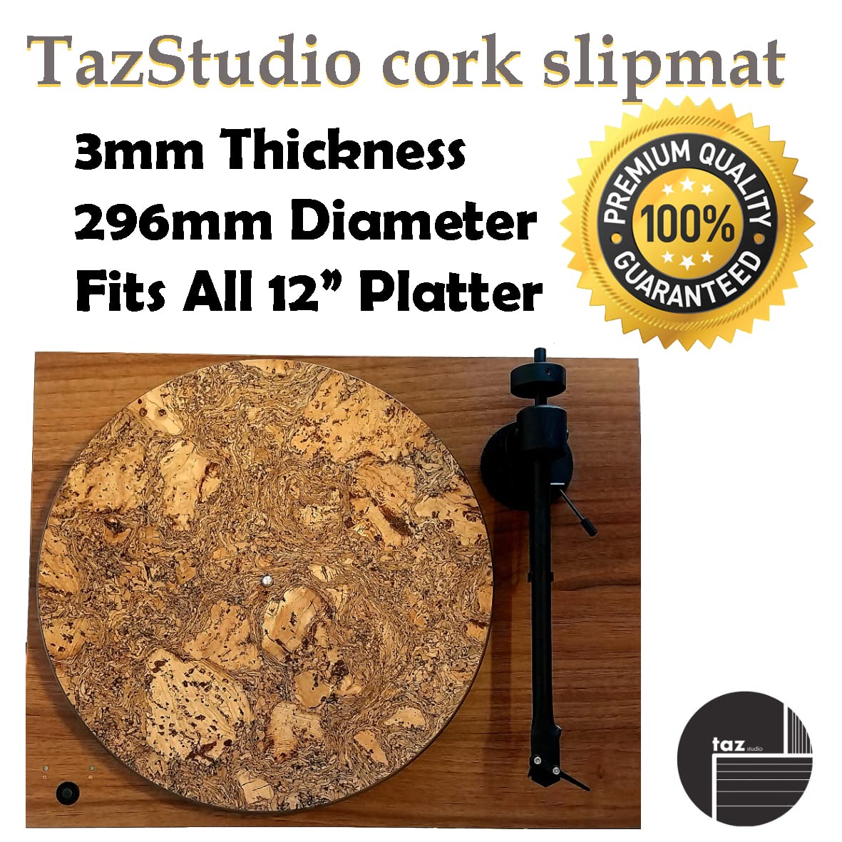 Tazstudio Premium Slipmat  Cork Turntable Mat For Better Sound Support On Vinyl Lp Record Player  Decorative Specially Designed
