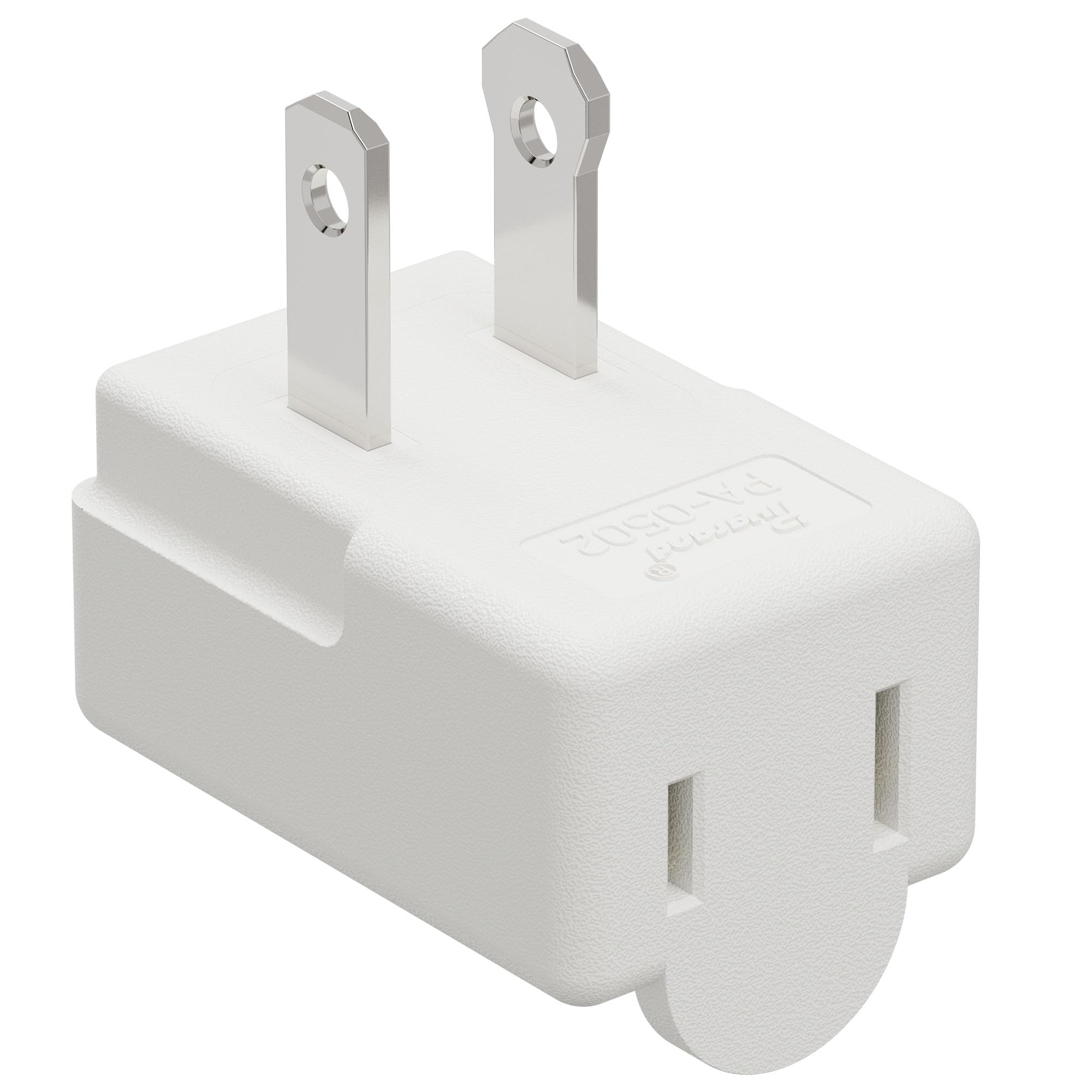 Polarized 2 Prong L Type Adapter, Vertical Right Angled Down Angle Ac Adapter, Nema 1 15P Usa Outlet Saver Extension Adapter Hig