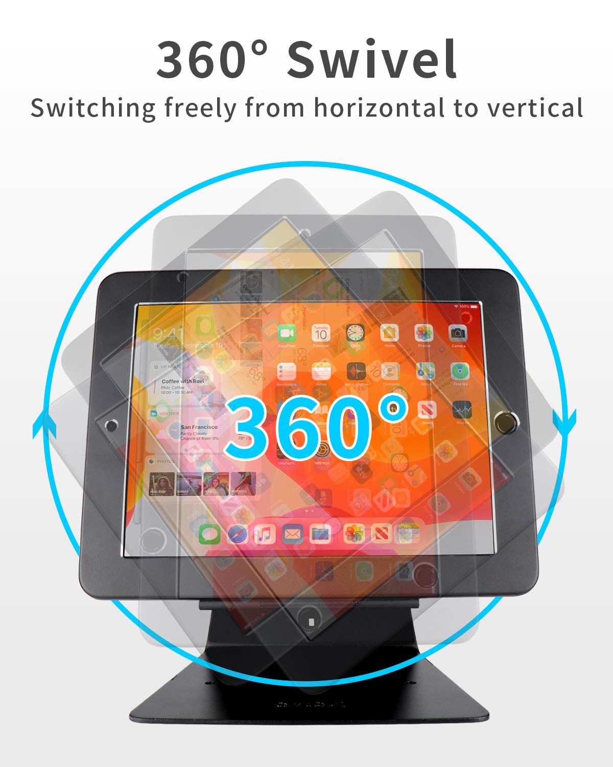 Carriecathy Desktop Anti-Theft Security Kiosk Pos Stand Holder Enclosure For 10.2 2021 Ipad 9Th Gen 2020 Ipad 8Th Gen 2019 Ipad