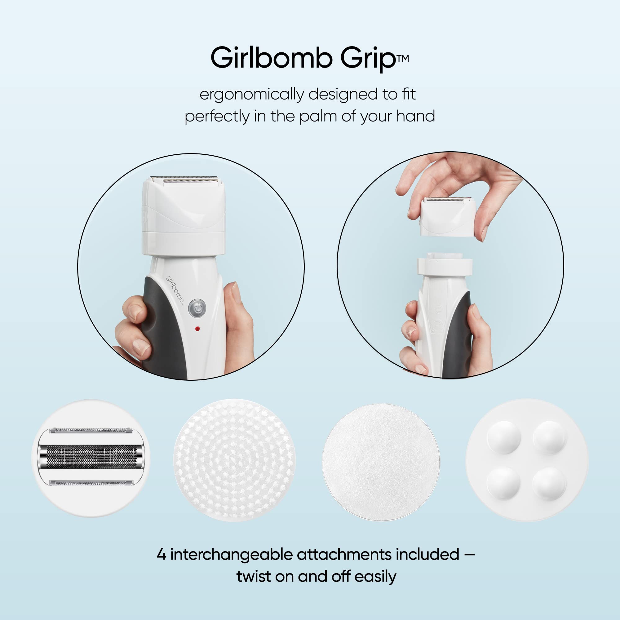 Conair Girlbomb Shaver For Women And Body Buffer, Wet/Dry, Lithium Ion Rechargeable