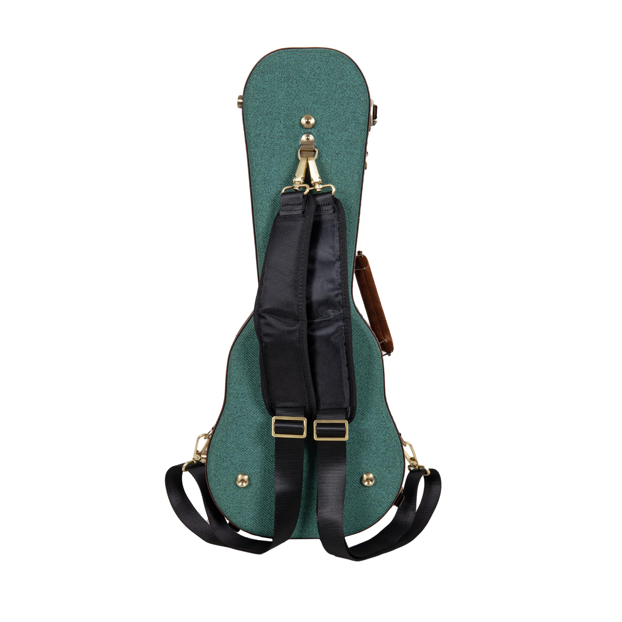 Crossrock Master Series Soprano Ukulele Case For 21 Long Neck | Malachite Blue Eco Tweed Fabric, Re-Engineered Shell, Backpack