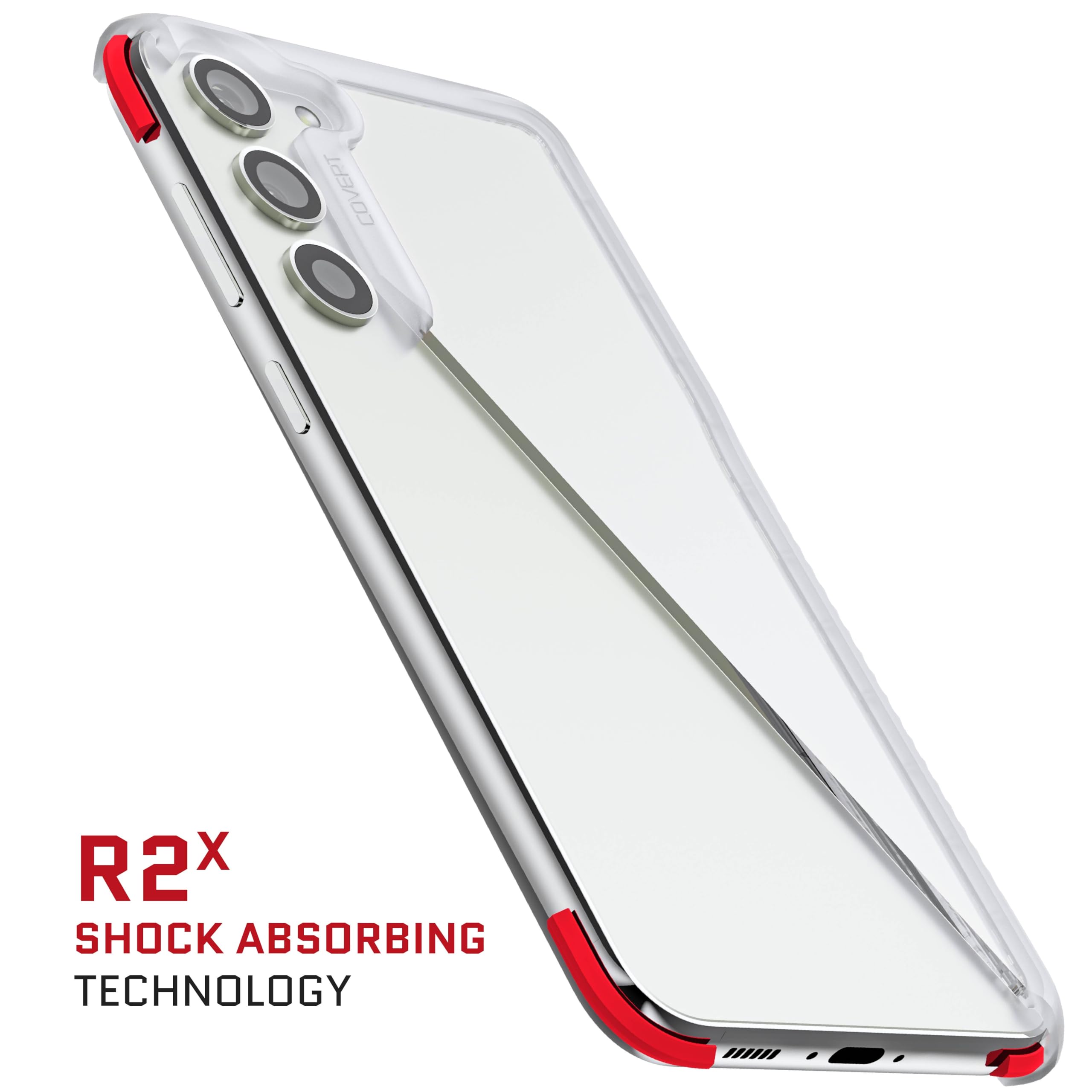 Ghostek Covert Samsung Galaxy S23 Plus Case Clear Shockproof Protective Phone Cover With Slim Shock Absorbent Bumper Wireless Ch