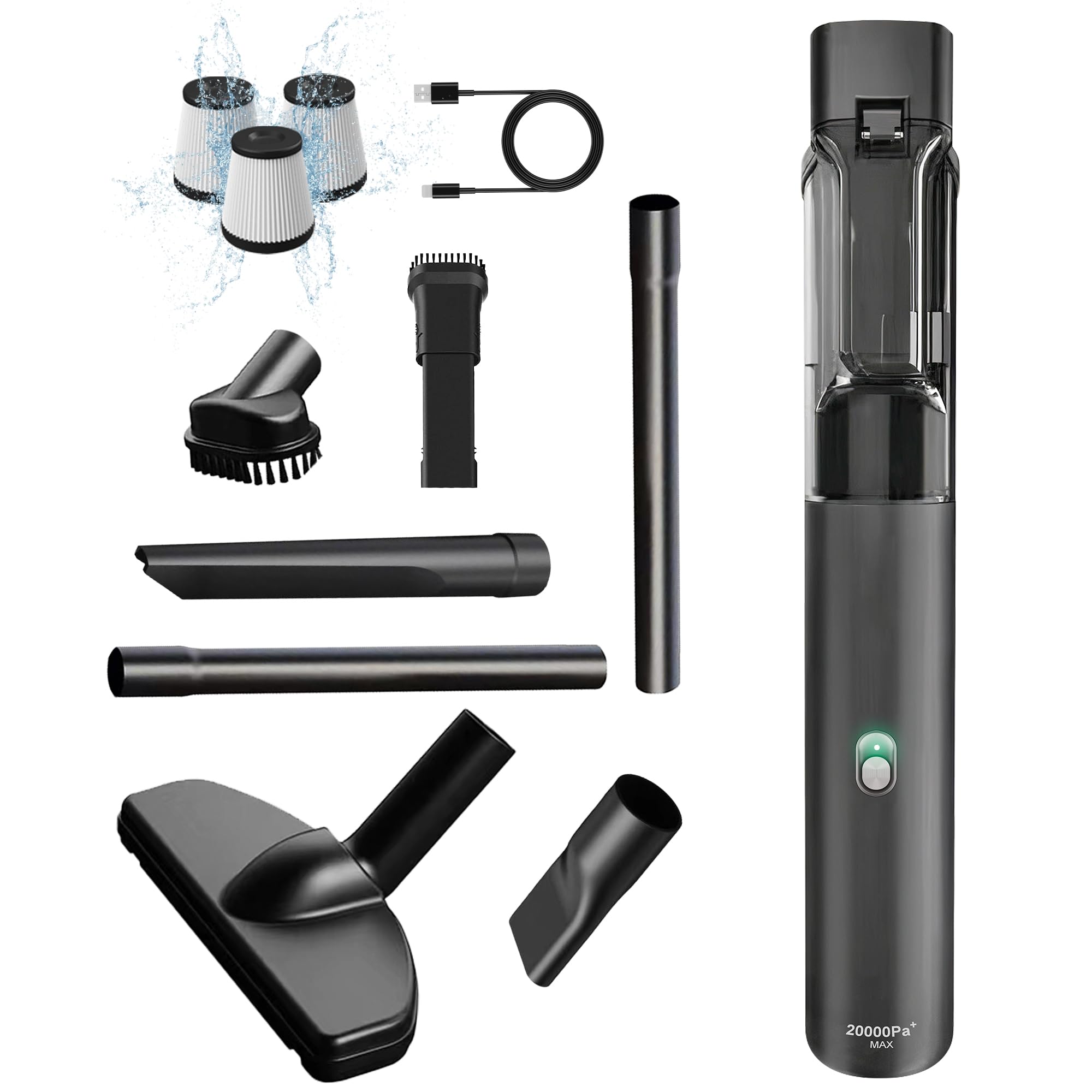 Hobetter Car Vacuum, Car Vacuum Portable Cordless With 20000Pa, Car Vacuum Cleaner High Power, 50 Min Decent Runtime, Car Vacuum