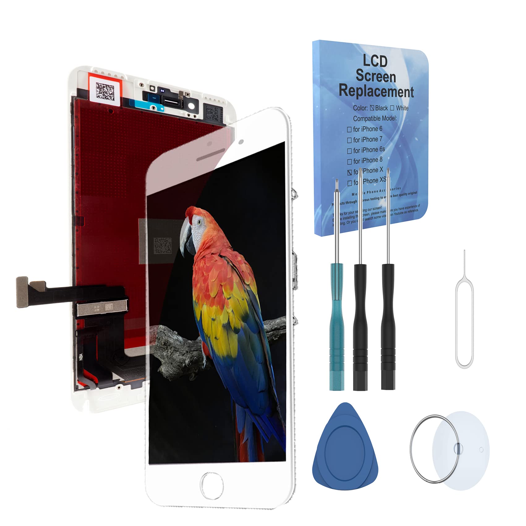 For Iphone 8/Se (2020) 4.7 Inch Lcd Touch Screen Display Digitizer Replacement Full Glass Frame Assemly With Repair Tools White