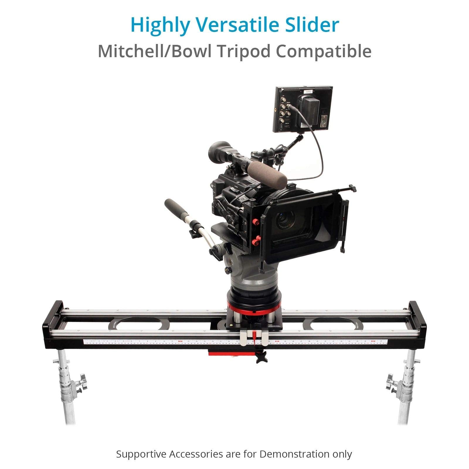 Proaim Flyking 4Ft Precision Camera Slider (Mitchell Mount) With 360 Pan & Shock Absorber Soft Stop End. Compatible With Mitchel