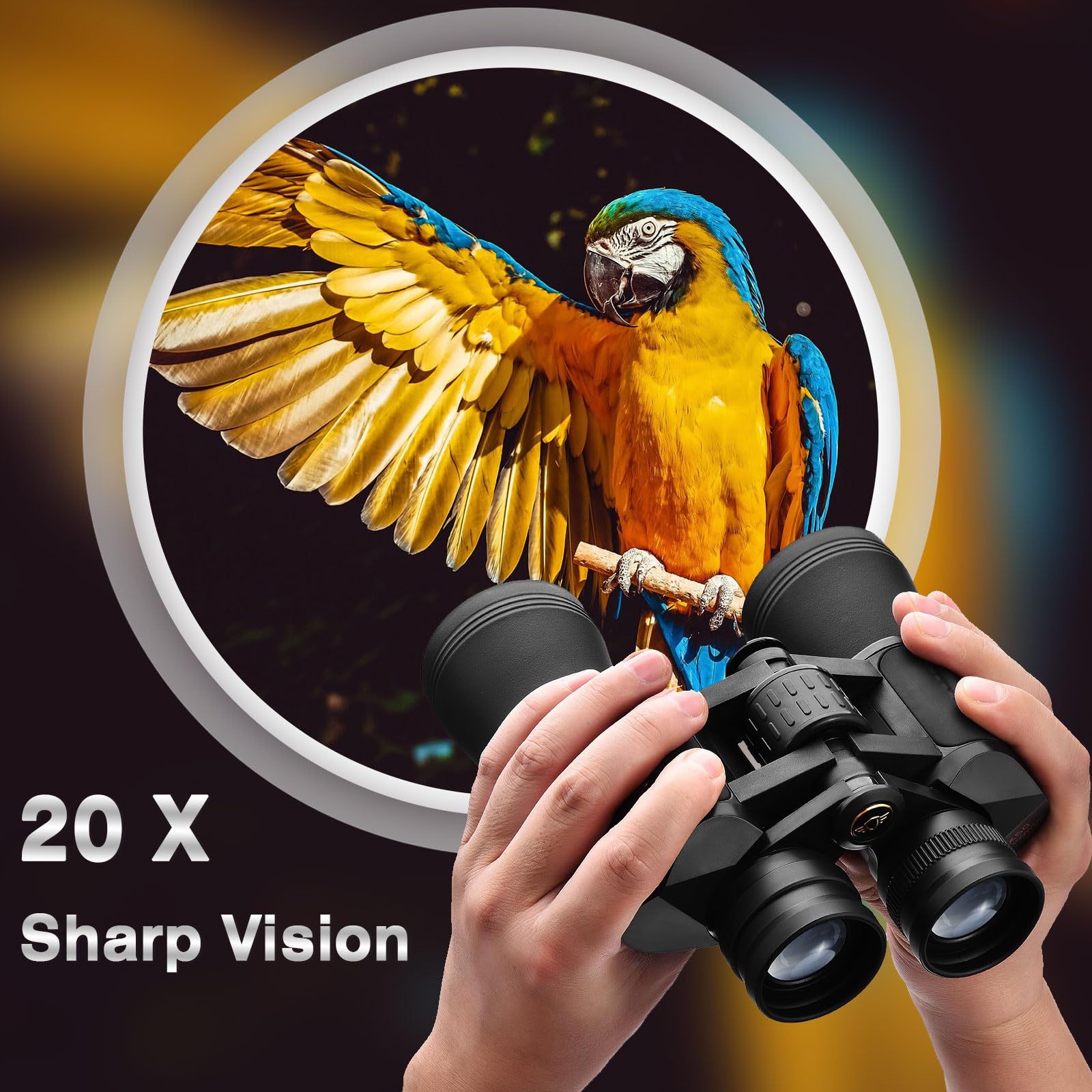 Luxun Binoculars For Adults High Powered,20X50 Binoculars With Bak4 Prism Fmc Lens, Waterproof Binoculars For Bird Watching, Hun