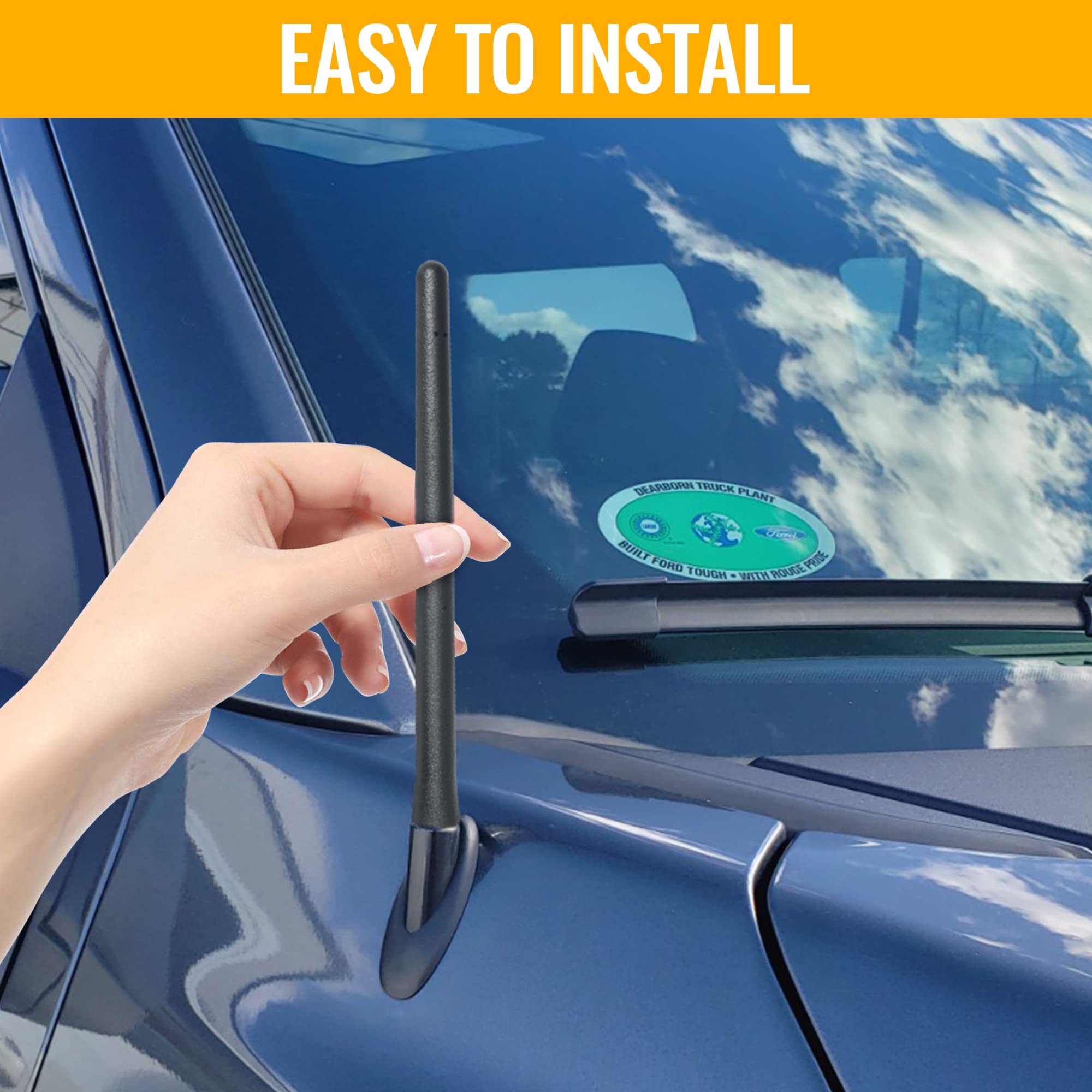 Ksaauto Short Antenna For 2009 2024 Ford F150 2017 2024 Ford F250, Car Antenna Replacement For Fm Am Reception, Flexible Rubber