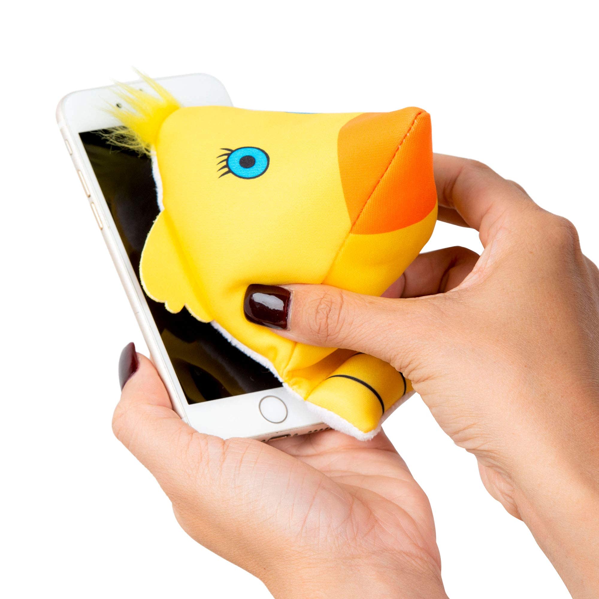 Plusheez Mobile Phone Holder  2 In 1 Phone Stand With Micro Fibre Wipe  Screen Cleaner  Universal Phone Stand For Kids Children