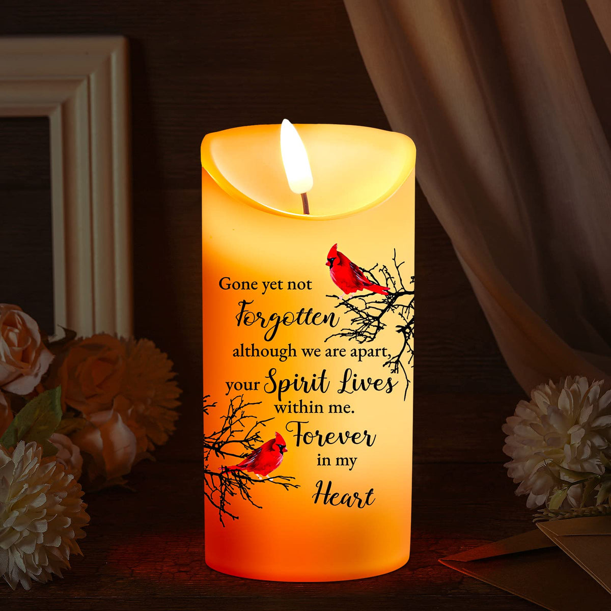 Memorial Candles Memorial Gifts Led Flameless Cardinal Candles For Loss Of Loved One Sympathy Gifts Bereavement Gifts Battery Ca