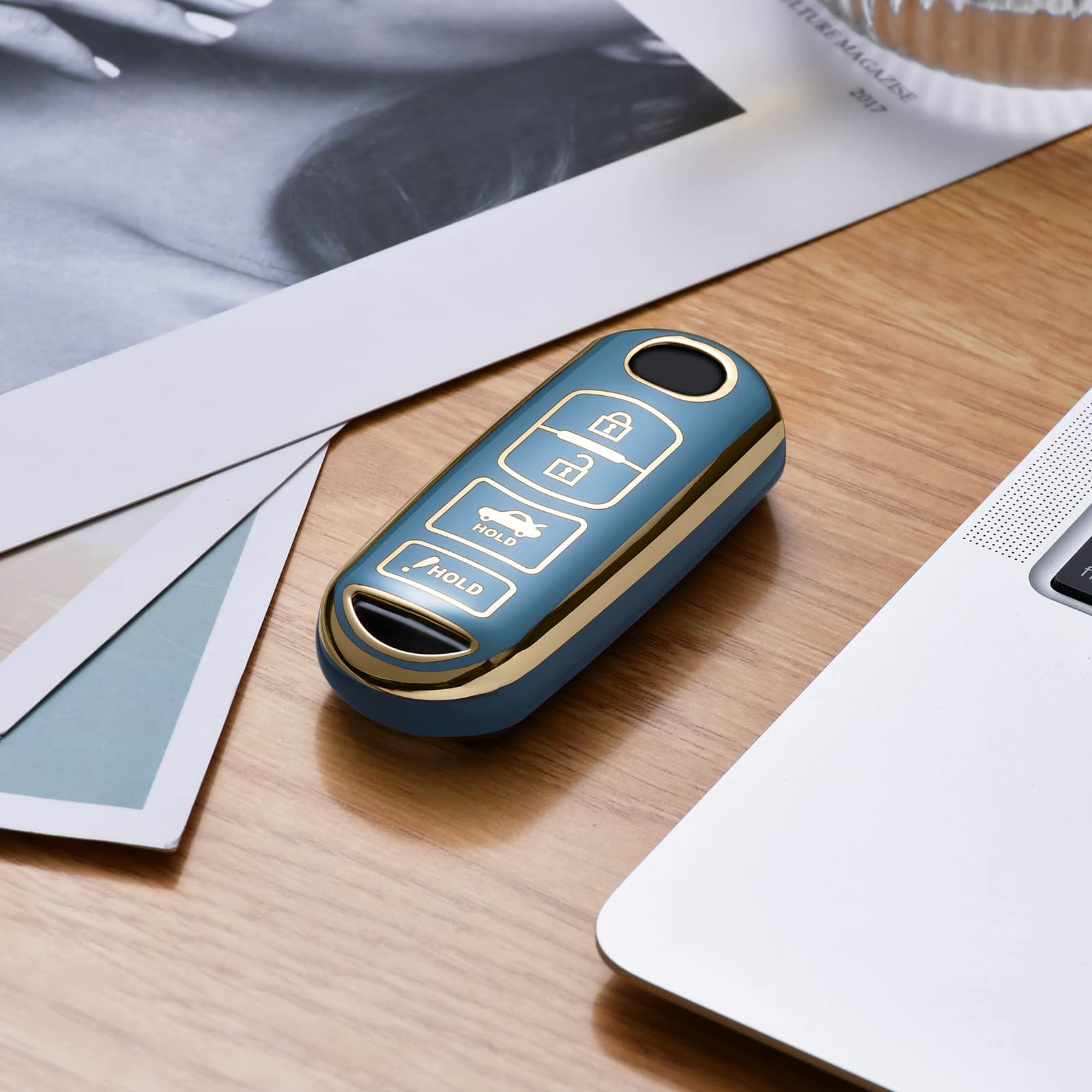 Elohei For Mazda Key Fob Cover Case, Compatible With Mazda 3 6 8 Miata Mx5 Cx3 Cx4 Cx5 Cx7 Cx9 Premium Soft Tpu 360 Degree Full