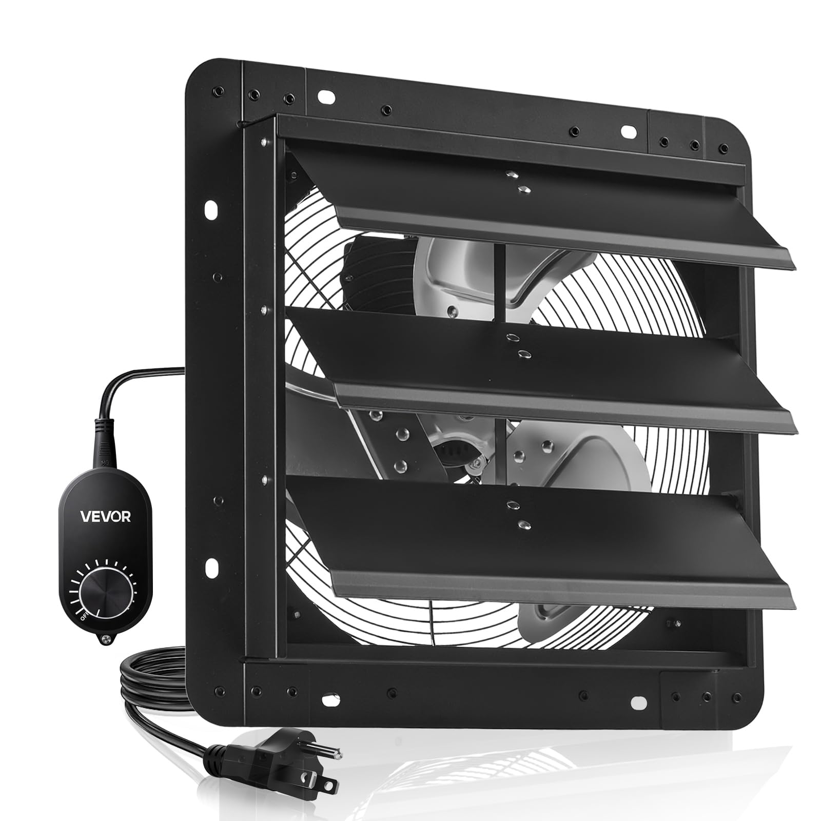 VEVOR 14 inch Shutter Exhaust Fan, Wall Mounted Attic Vent Fan with Variable Speed Controller, 1400 CFM, AC Motor, Heavy-duty St