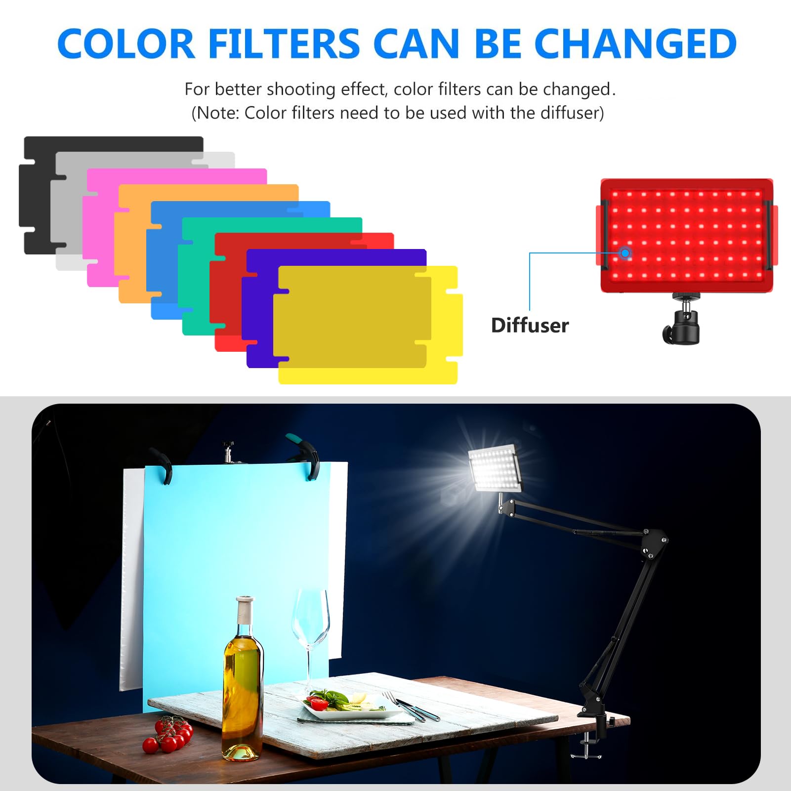 3 Packs 70 Led Video Conference Lighting With C Clamp Arm Stand/Color Filters, Obeamiu 5600K Usb Studio Light Photography Lighti