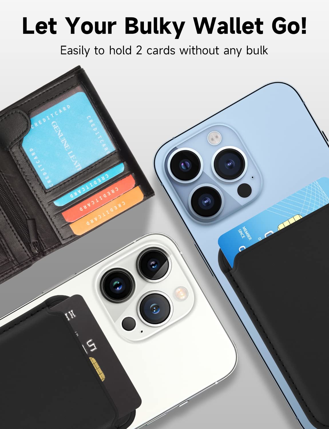 Magnetic Card Wallet Holder With Magsafe For Iphone 15 Pro Max/15 Pro/15 Plus/15,For Iphone 14 Pro Max/14 Plus/14 Pro/14, For Ip