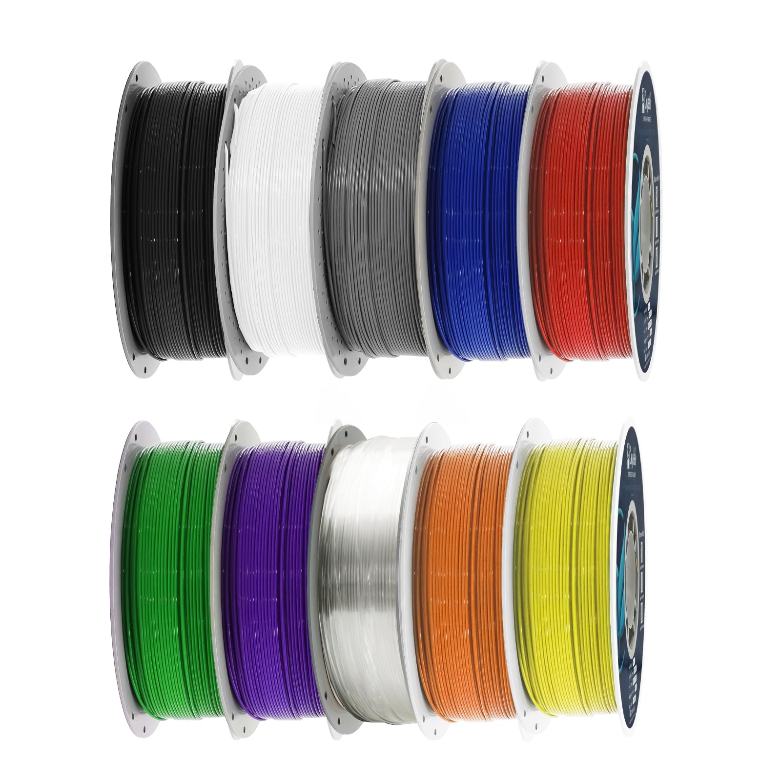Gryddle 10kg PLA Filament Bundle (1.75mm) - 10 Essential Colors Mix, High Precision & Toughness, FDM 3D Printer Refills (Black/W