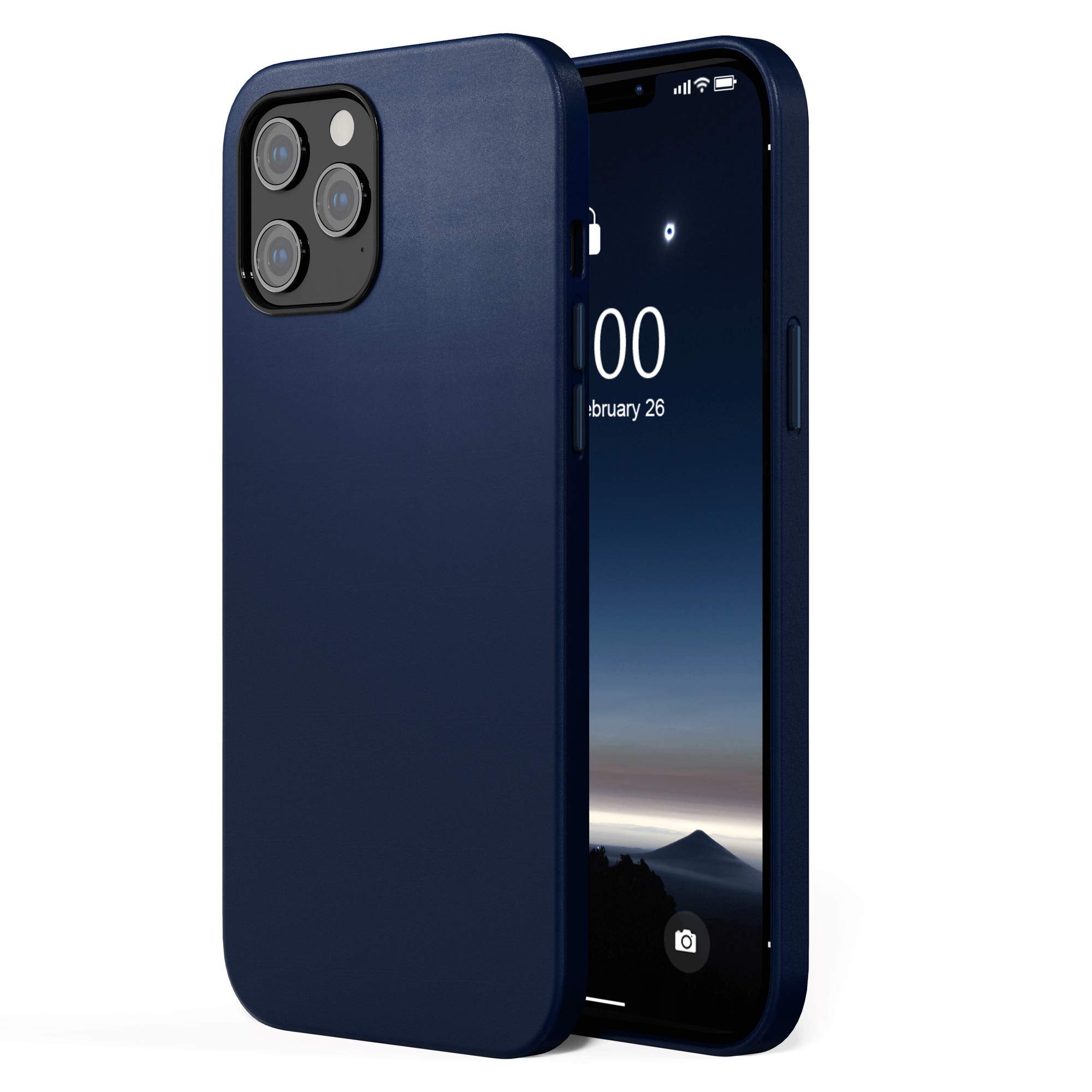 Surphy Faux Leather Case Compatible With Iphone 12 Pro Max Case 6.7 Inch, Premium Faux Leather Case Cover (With Metallic Buttons