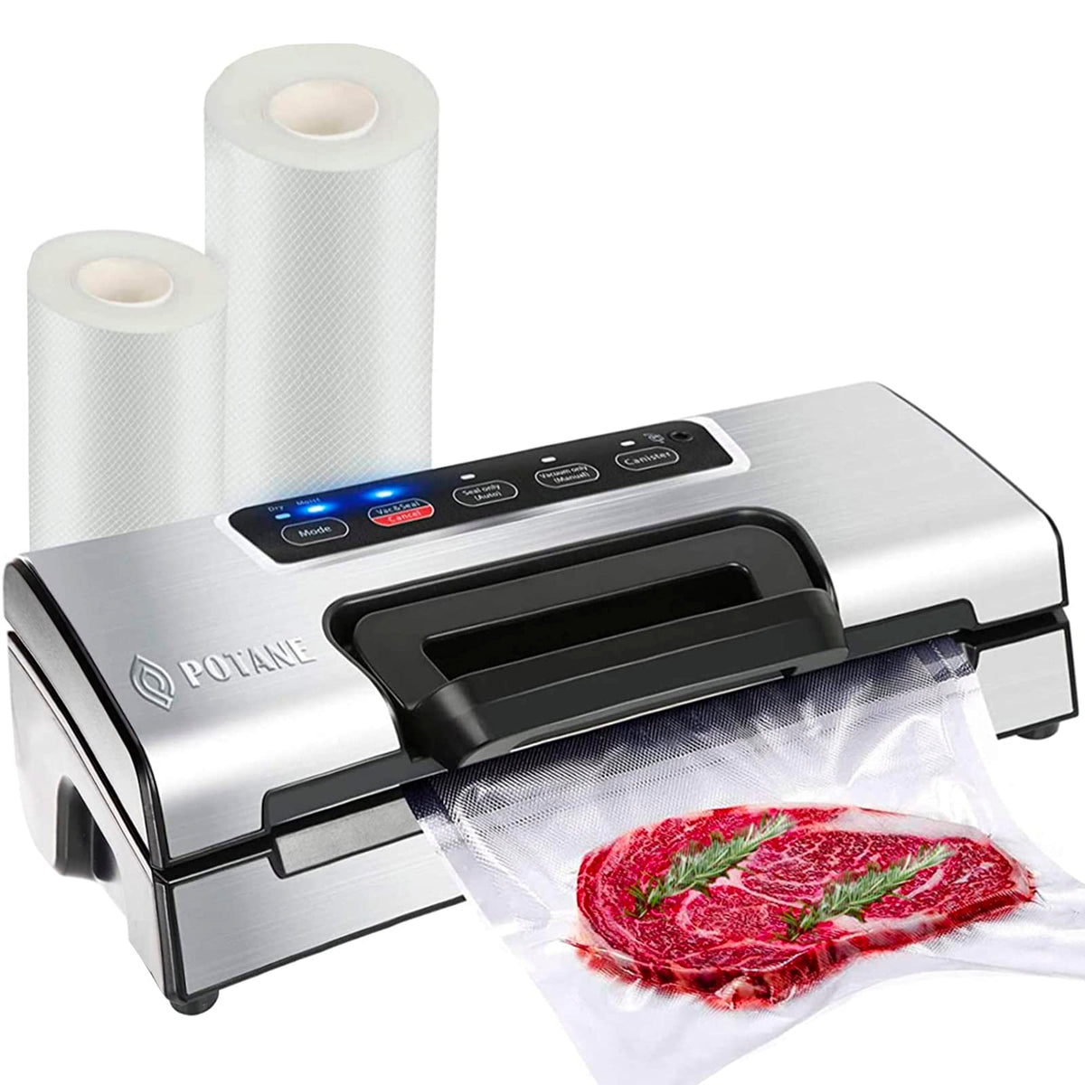 Potane Precision Vacuum Sealer Machine,Pro Food Sealer With Built In Cutter And Bag Storage(Up To 20 Feet Length), Both Auto&Man