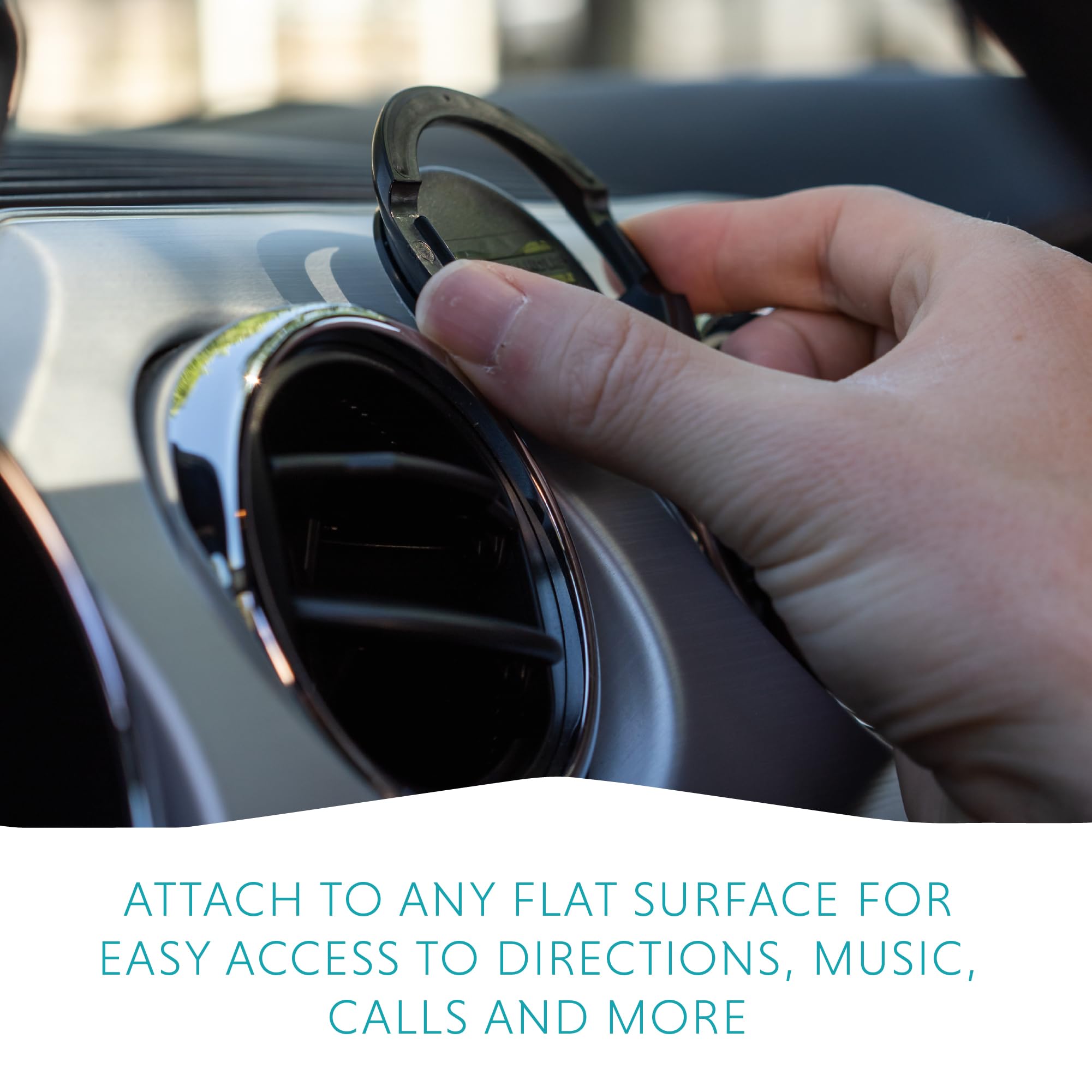 Lovehandle Grip For Smartphone And Mini Tablet With Lovehandle 360 Mount, Black Elastic Strap Wih Solid Colored Base, 6 Grip And