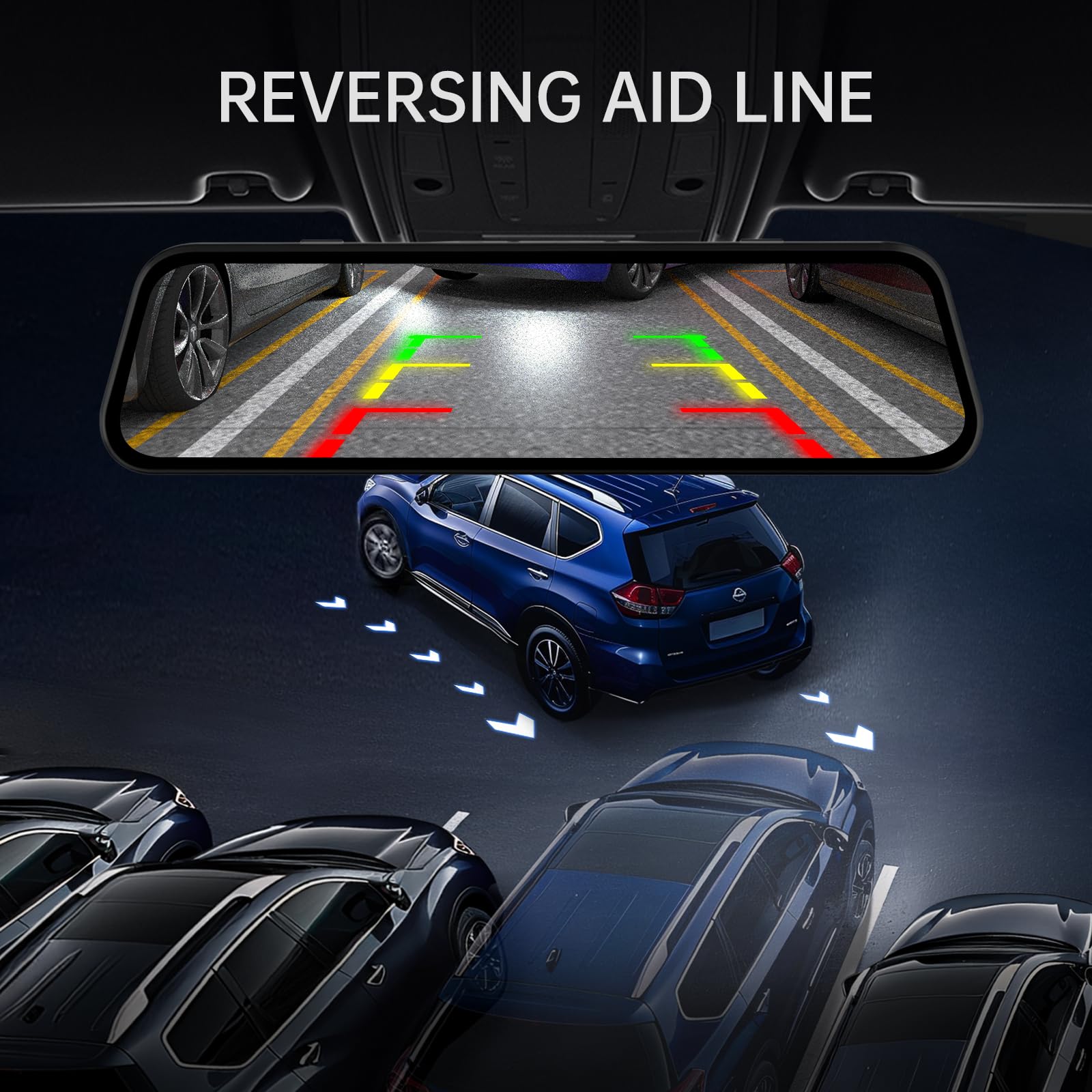 Veement 4K Rear View Mirror Camera, 10'' Mirror Dash Cam With 1080P Rear Camera, Dash Cam Front And Rear For Car With Voice Cont