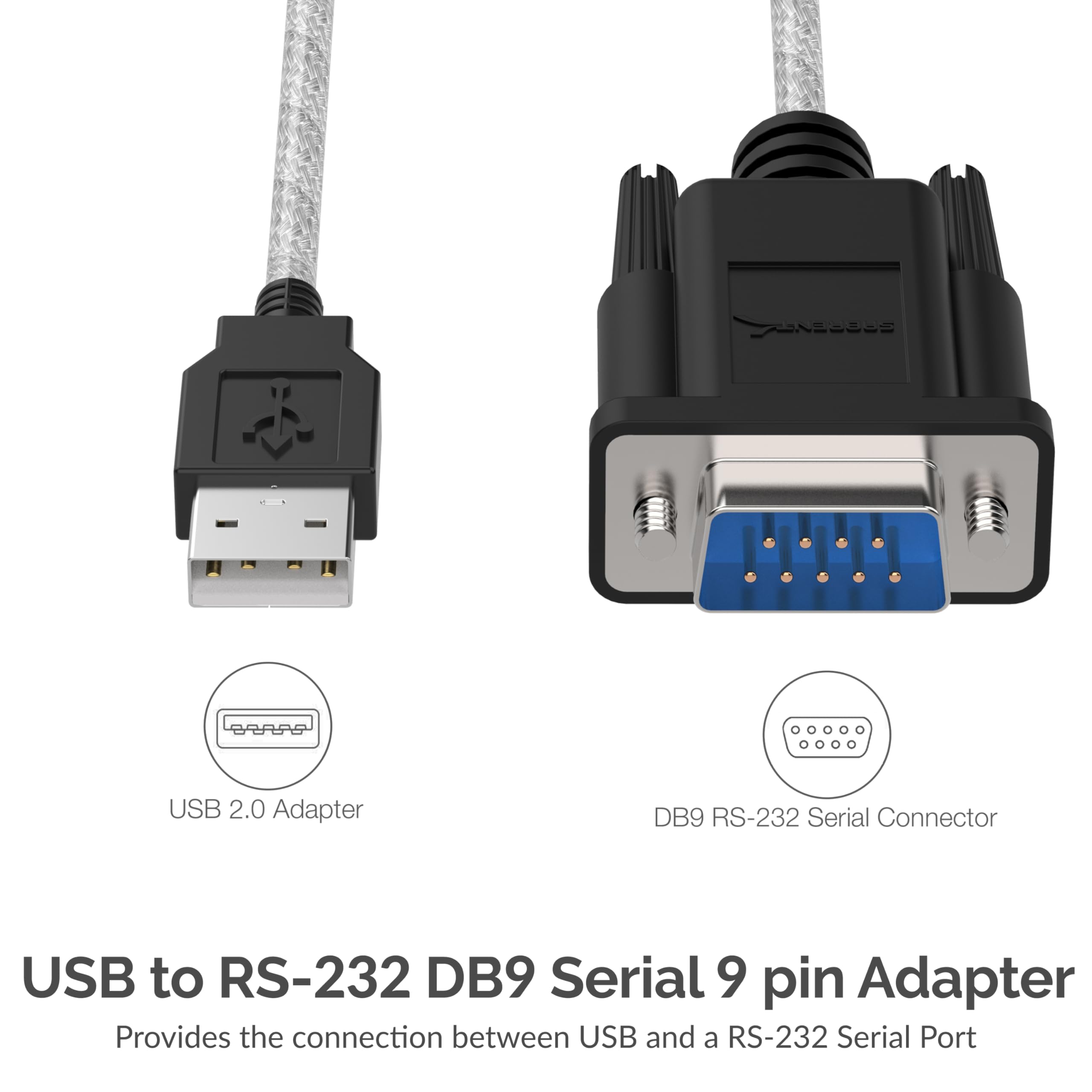 Sabrent 6 Ft Usb To Rs 232 Db9 Serial 9 Pin Adapter (Prolific Pl2303) (Sbt Usc6K)