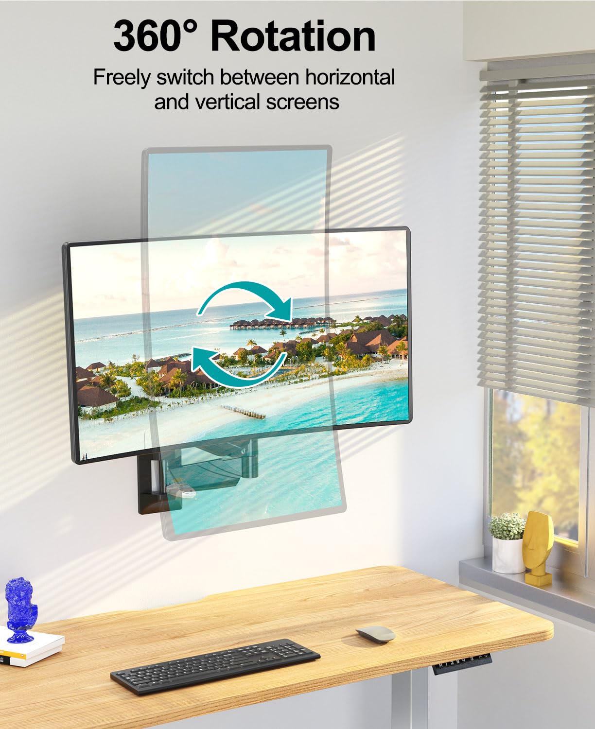 Mount Pro Monitor Wall Mount For Max 32 Inch Computer Screen, Premium Heavy Duty Single Monitor Arm, Full Motion Wall Monitor Mo