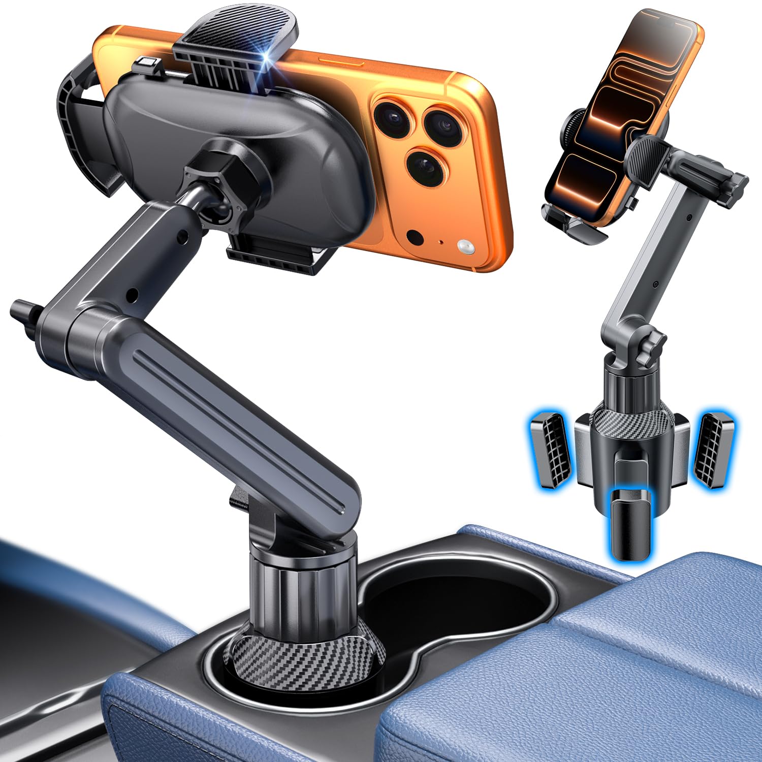 eSamcore Cup Holder Phone Holder, 15 Height Car Cup Holder Phone Mount Heavy-Duty Holders for Your Car Truck Cupholder with Expa