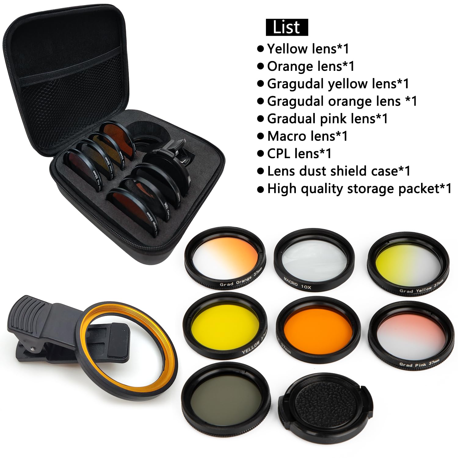 Nestecho Reef Coral Lens Phone Kits For Phone 7 Lenses Kit 1 Dust Shield Case 2 Lens Clips