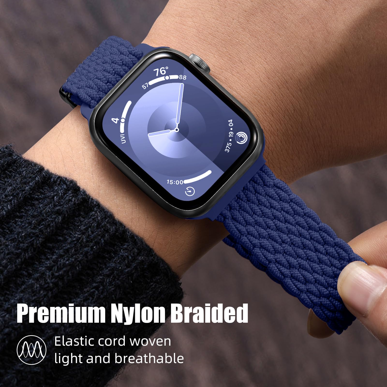 Charlam Sport Solo Loop Compatible With Apple Watch Band 49Mm 46Mm 45Mm 44Mm 42Mm 41Mm 40Mm 38Mm Men Women, Adjustable Magnetic