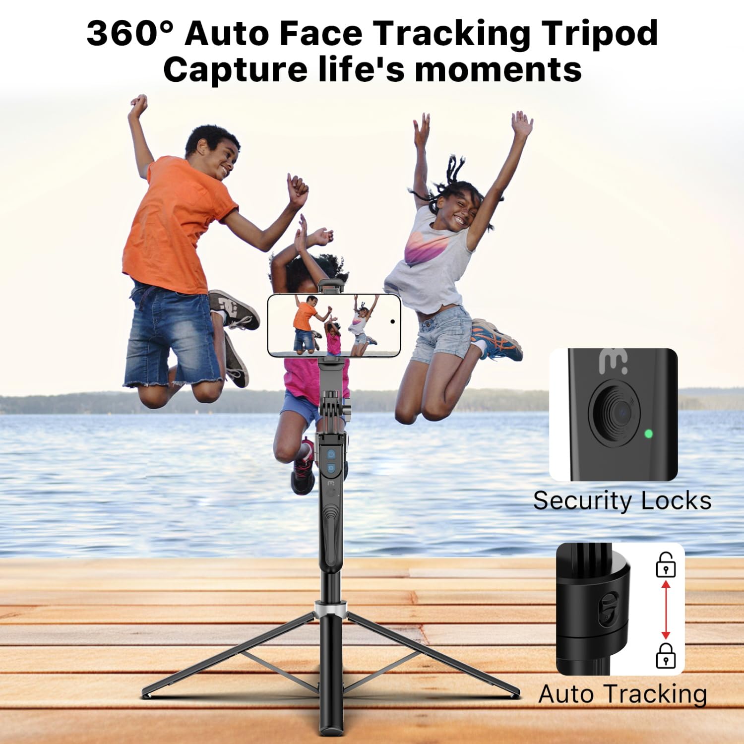 M Mybat Pro 72 Auto Face Tracking Tripod,All In 1 Tall Travel Tripod Stand W 1/4 Screw,Phone Holder W Remote,Selfie Stick W Ligh