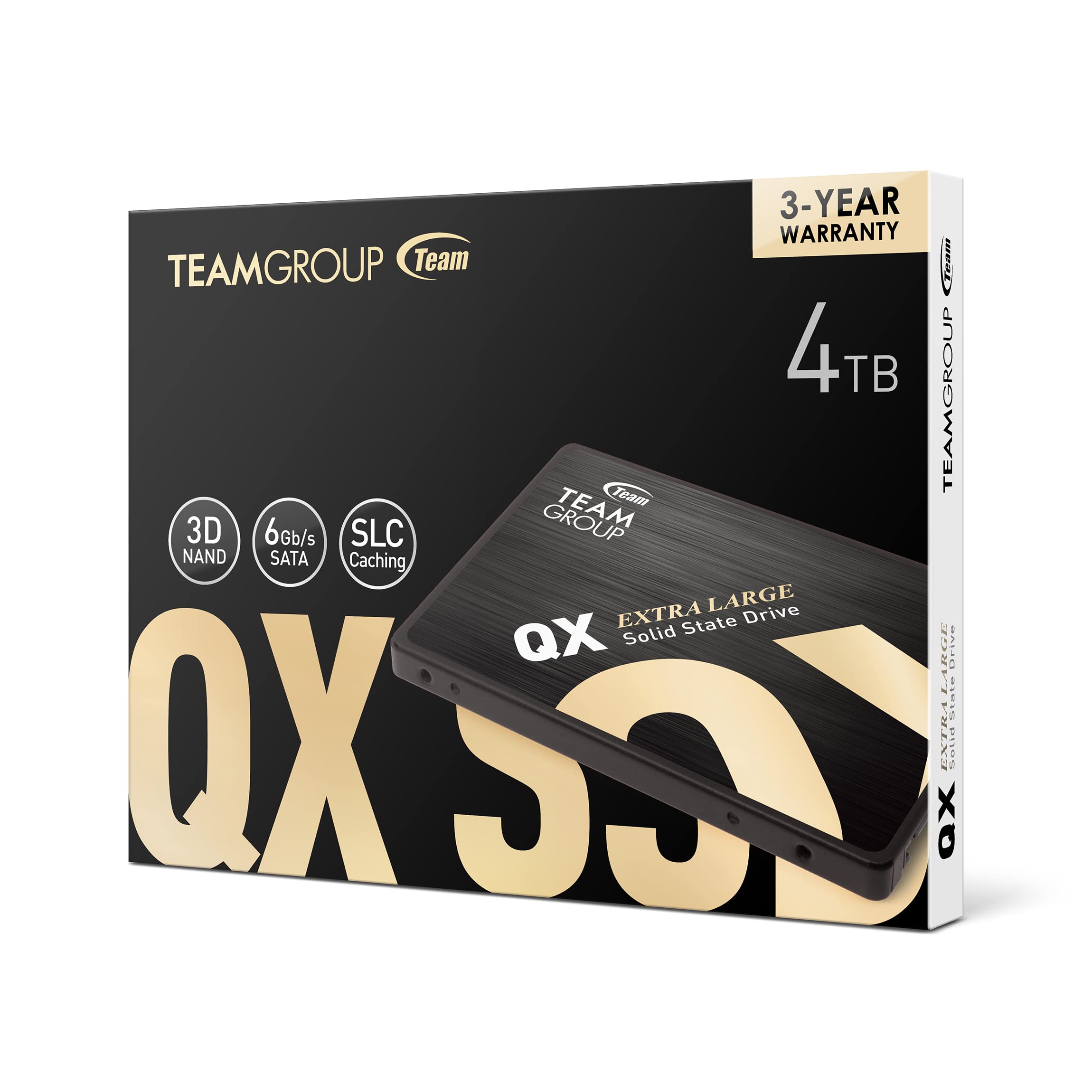 Teamgroup Qx 4Tb 3D Nand Qlc 2.5 Inch Sata Iii Internal Solid State Drive Ssd R/W Speed Up To 500/460 Mb/S 1000Tbw Laptop & Pc D