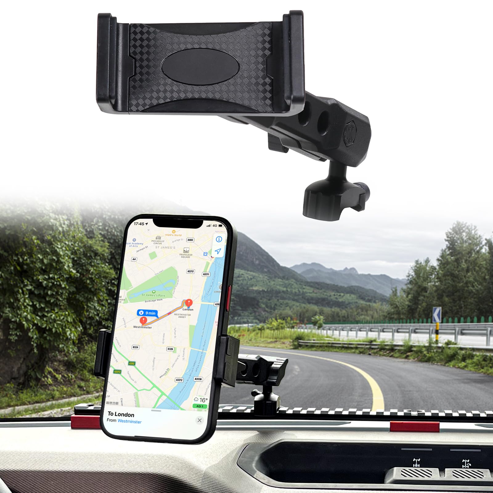 Jhd-Togo For Jeep Wrangler Bronco Dash Phone Holder, Phone Mount For Jeep Wrangler Jk Jl 2007-2023 Ford Bronco 2021 2022 2023 20