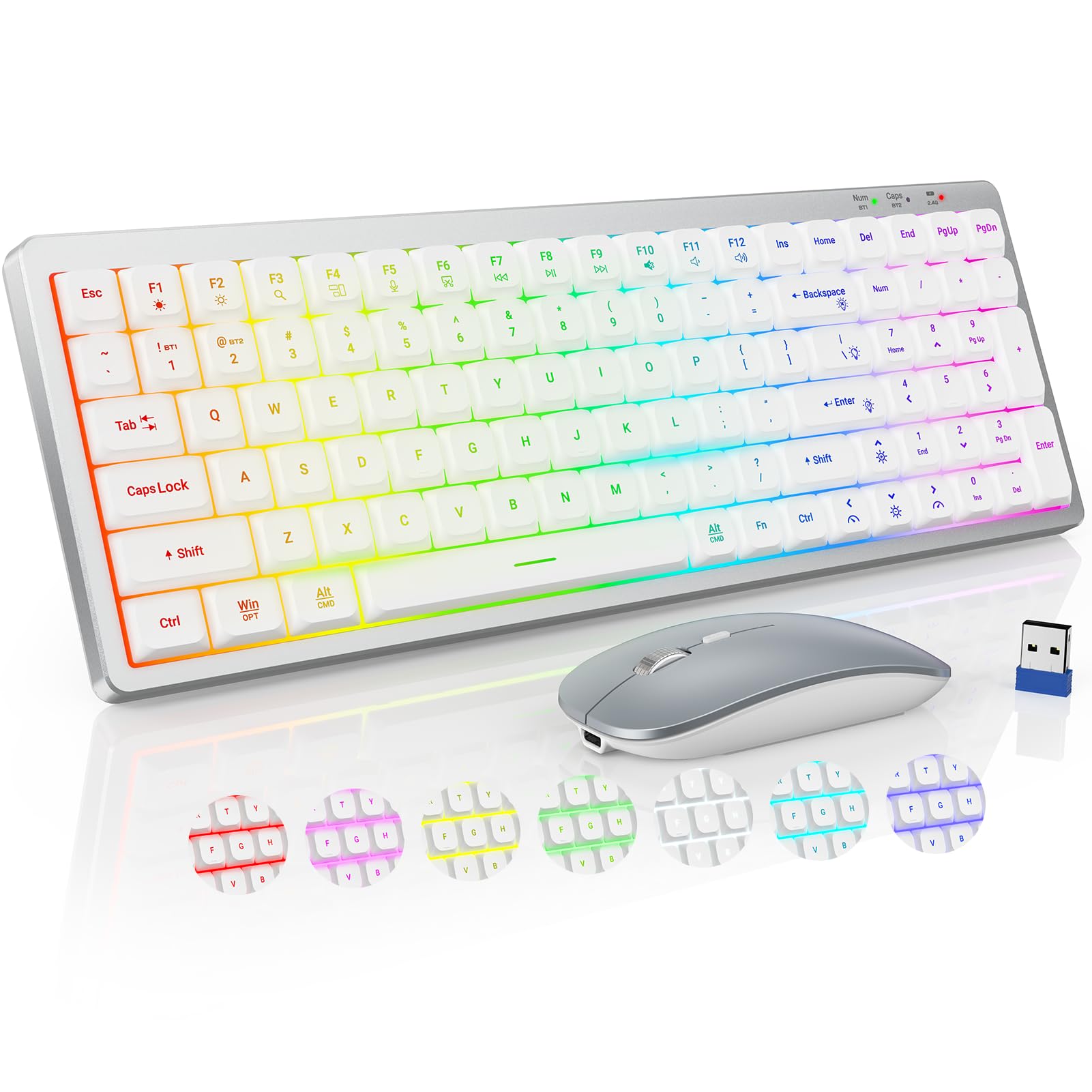 SABLUTE KM62 Wireless Keyboard and Mouse Combo with 11 Backlit Effects, RGB
