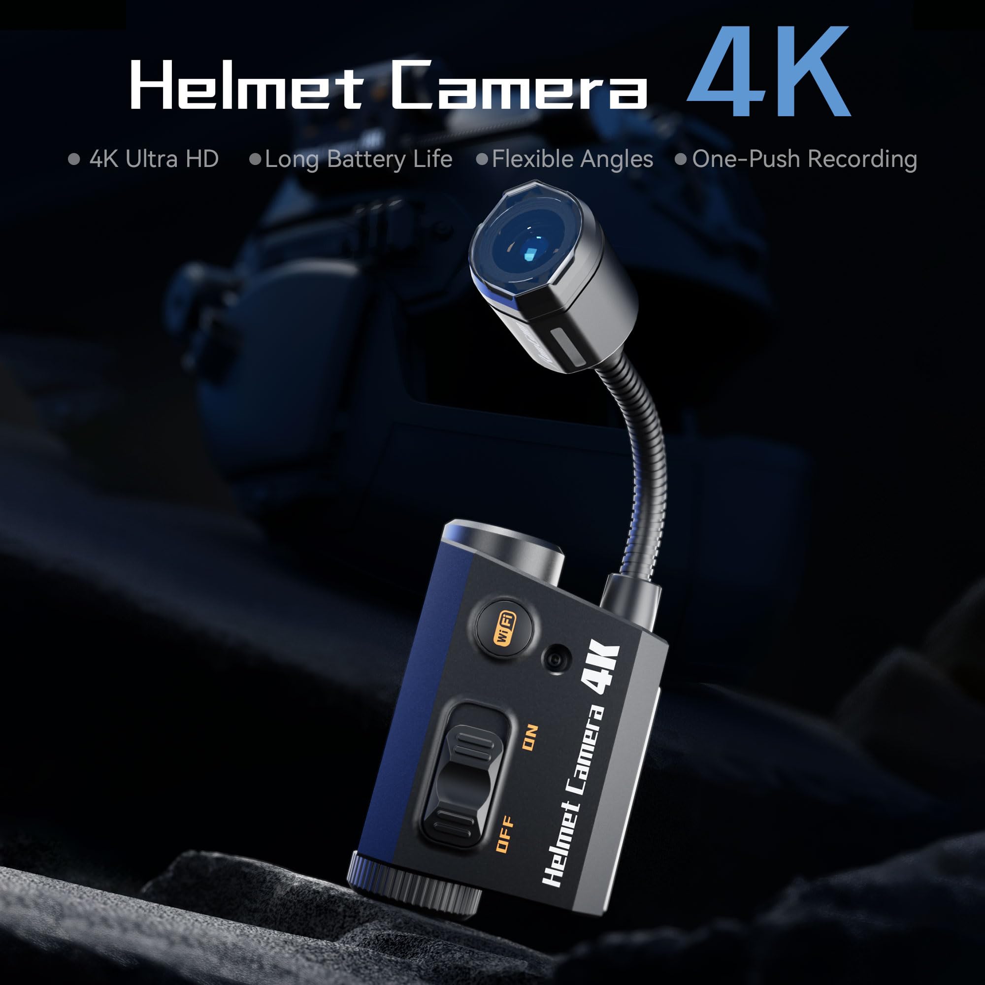 Runcam Helmet Camera, 4K Bendable Action Camera With 6 Hours Recording With App Control For Airsoft Paintball Tactical Helmet Ri