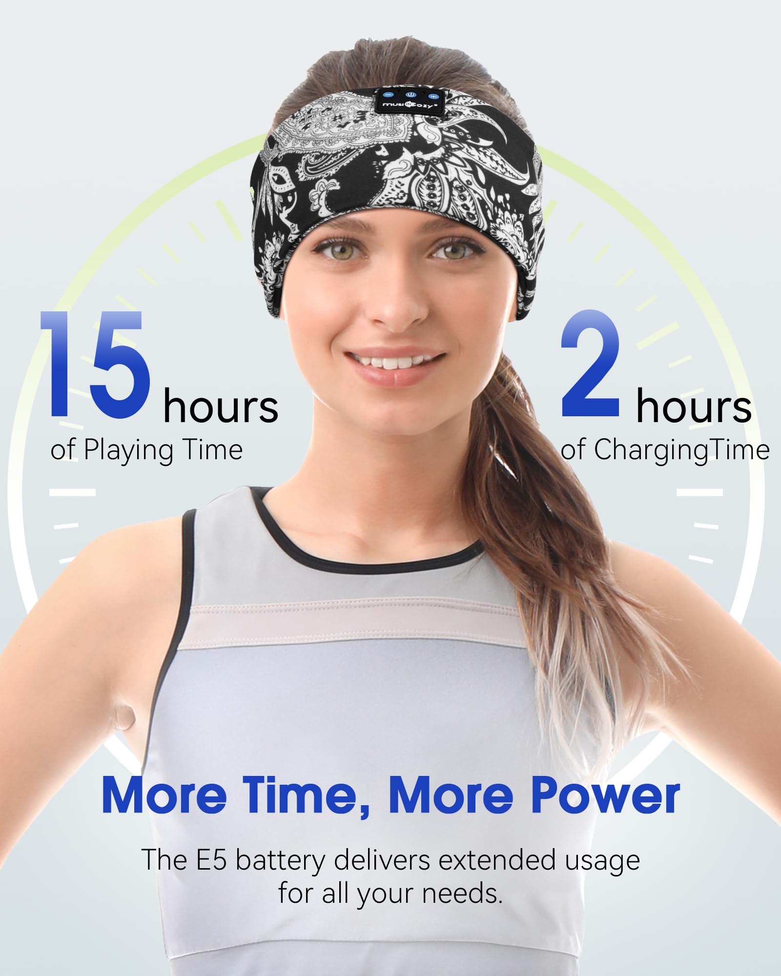 Musicozy Sleep Headphones Bluetooth Headband 5.4 Wireless Headband Headphones For Sleeping For Side Sleeper With Ultra Thin Hd S