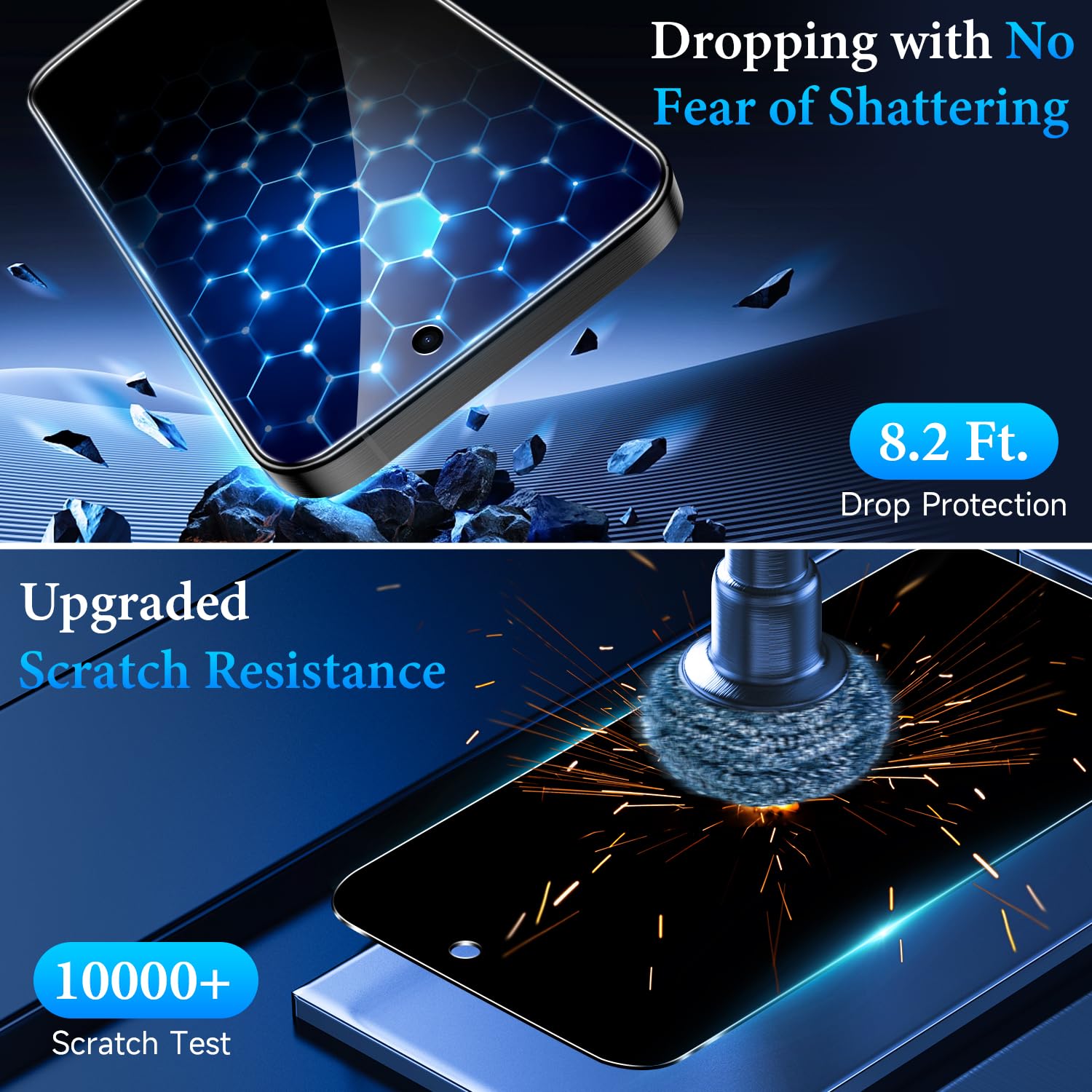 Sorlnern (3 Pack) Tempered Glass Privacy Screen Protector Compatible For Iphone 16 Pro Max   Shatterproof, Anti Scratch, Touch S