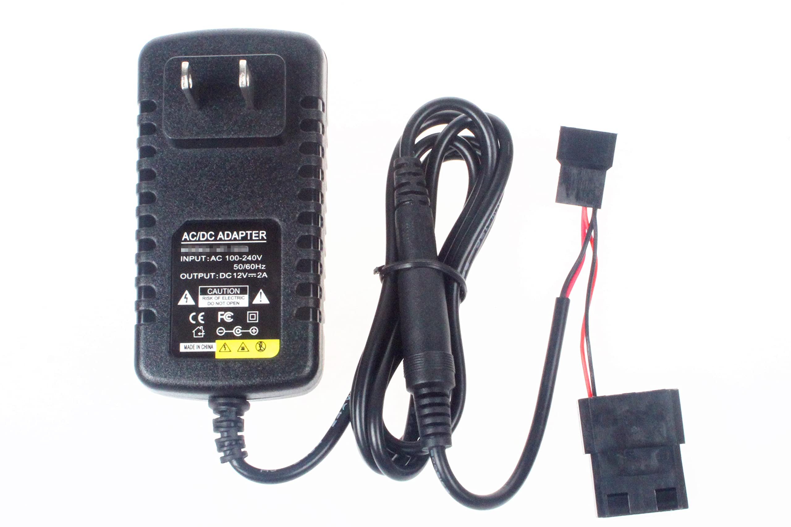 Noyito Dc 12V 2A Fan Power Adapter Fan External Power Supply Suitable For D Port 3 Pin 4 Pin Male Female Connector Cooling Fans